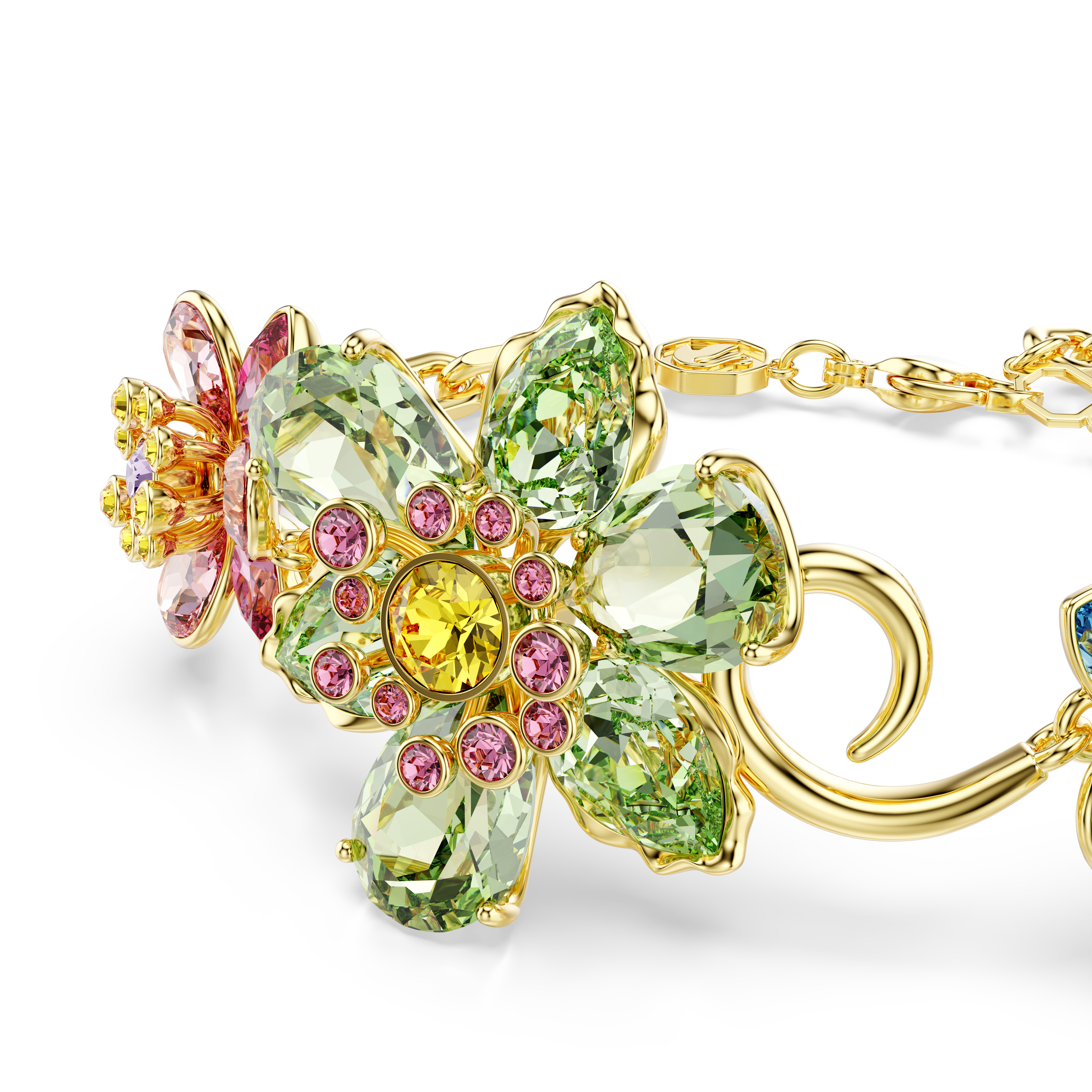 Swarovski Idyllia bracelet, Mixed cuts, Flower, Multicolored, Gold-tone plated 5717156