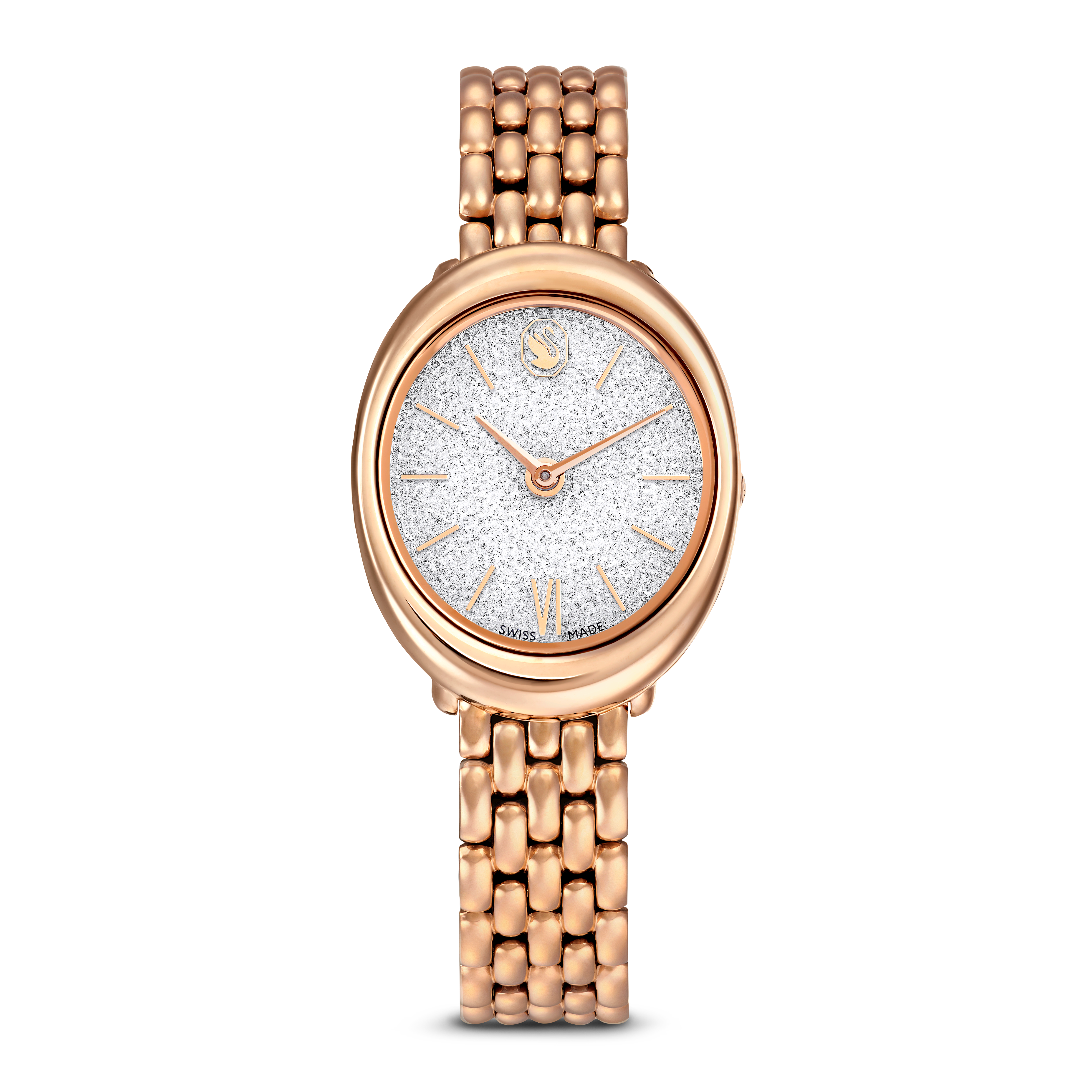Swarovski Imber oval watch, Swiss Made, Metal bracelet, Gold tone, Rose gold-tone finish 5717532