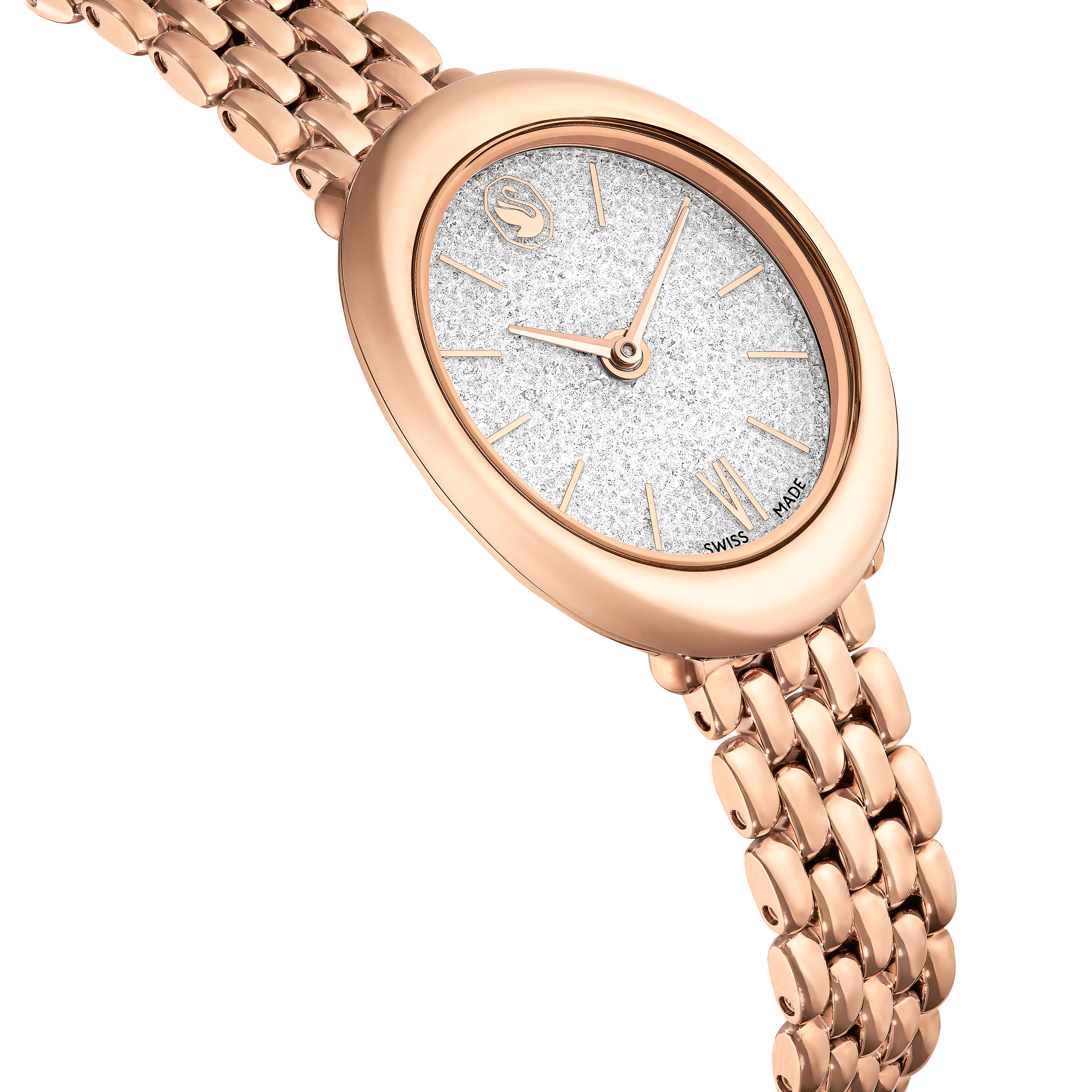 Swarovski Imber oval watch, Swiss Made, Metal bracelet, Gold tone, Rose gold-tone finish 5717532