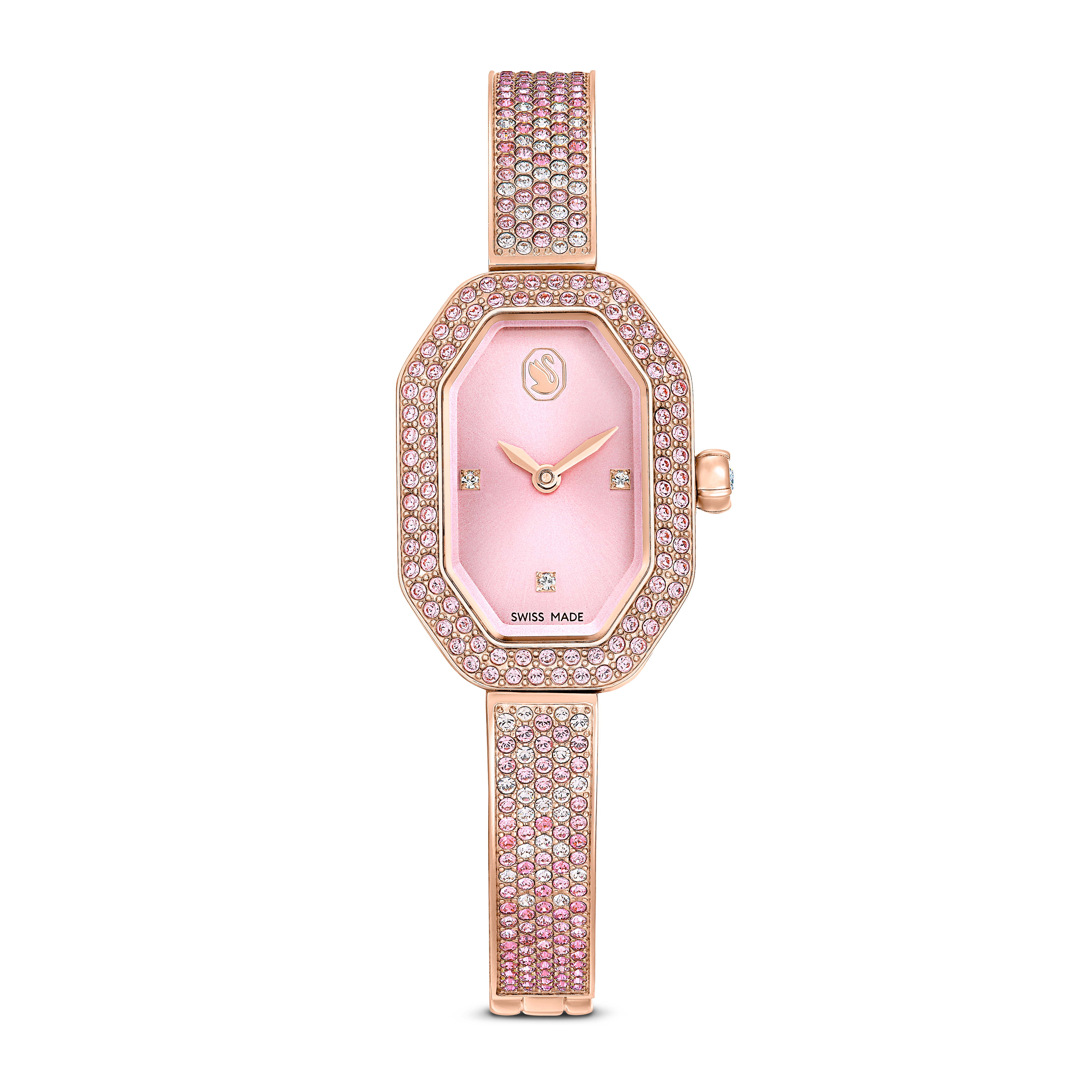 Swarovski Dextera bangle watch, Swiss Made, Metal bracelet, Pink, Rose gold-tone plated 5717588