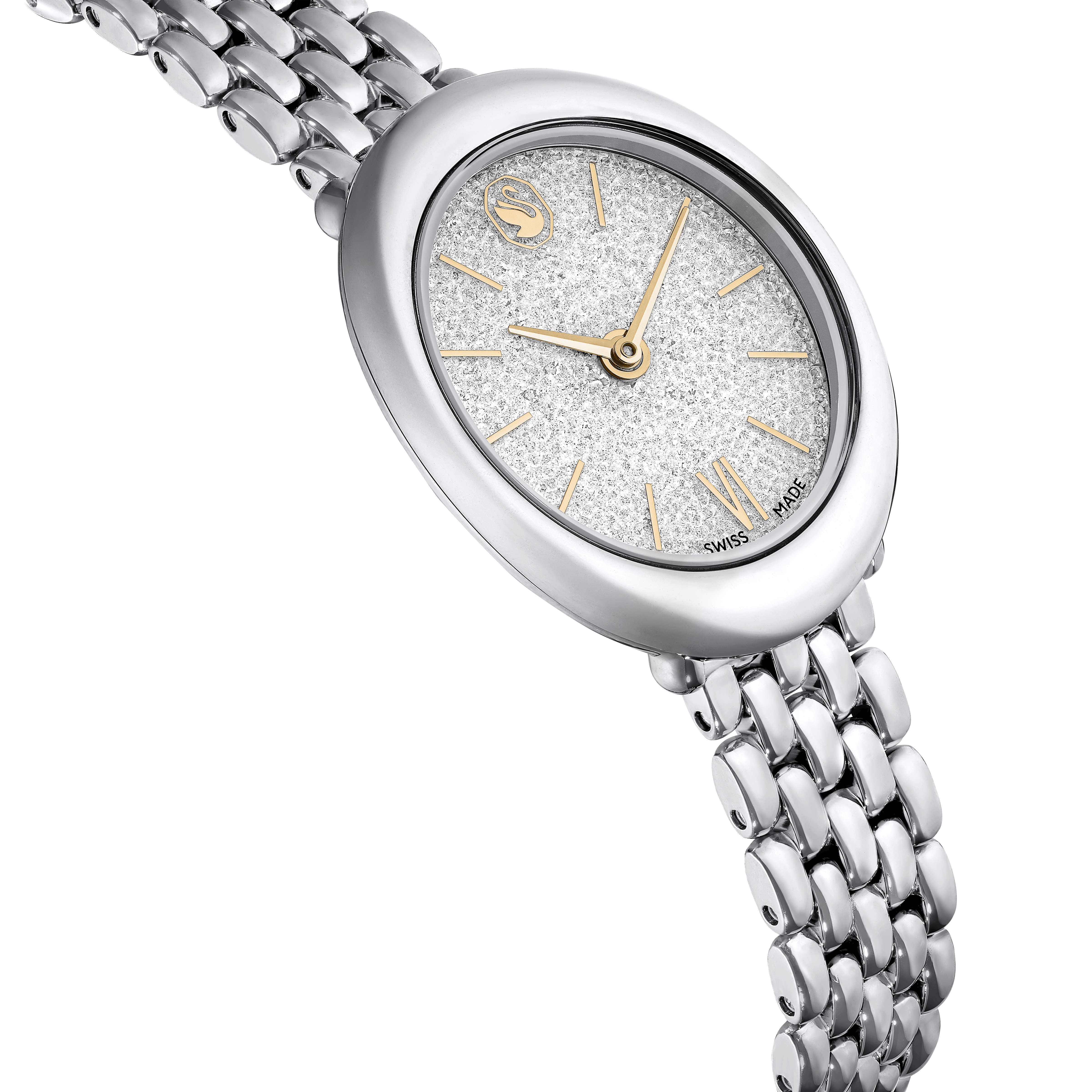 Swarovski Imber oval watch, Swiss Made, Metal bracelet, Silver tone, Stainless steel 5717590