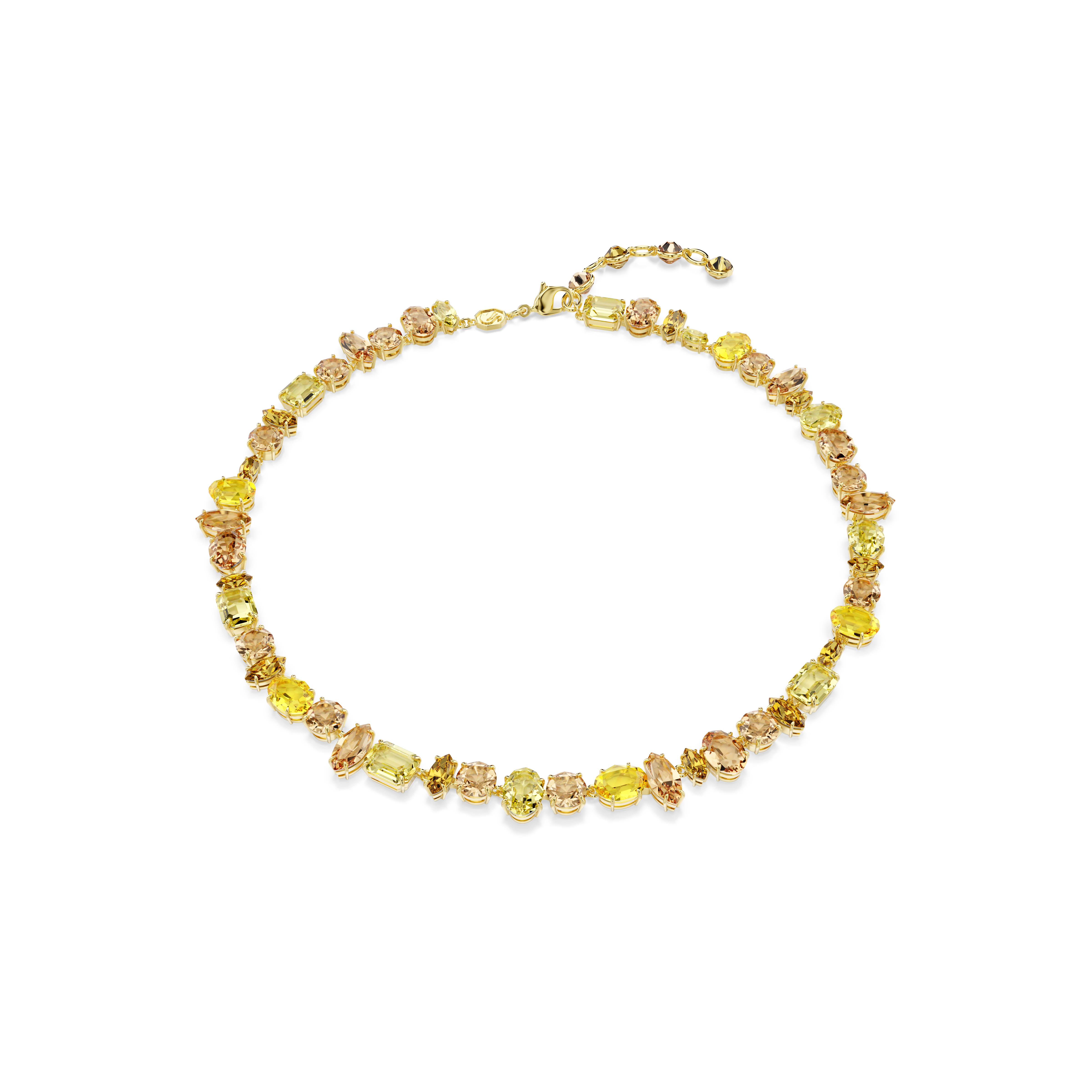 Swarovski Gema necklace, Mixed cuts, Yellow, Gold-tone plated 5718071