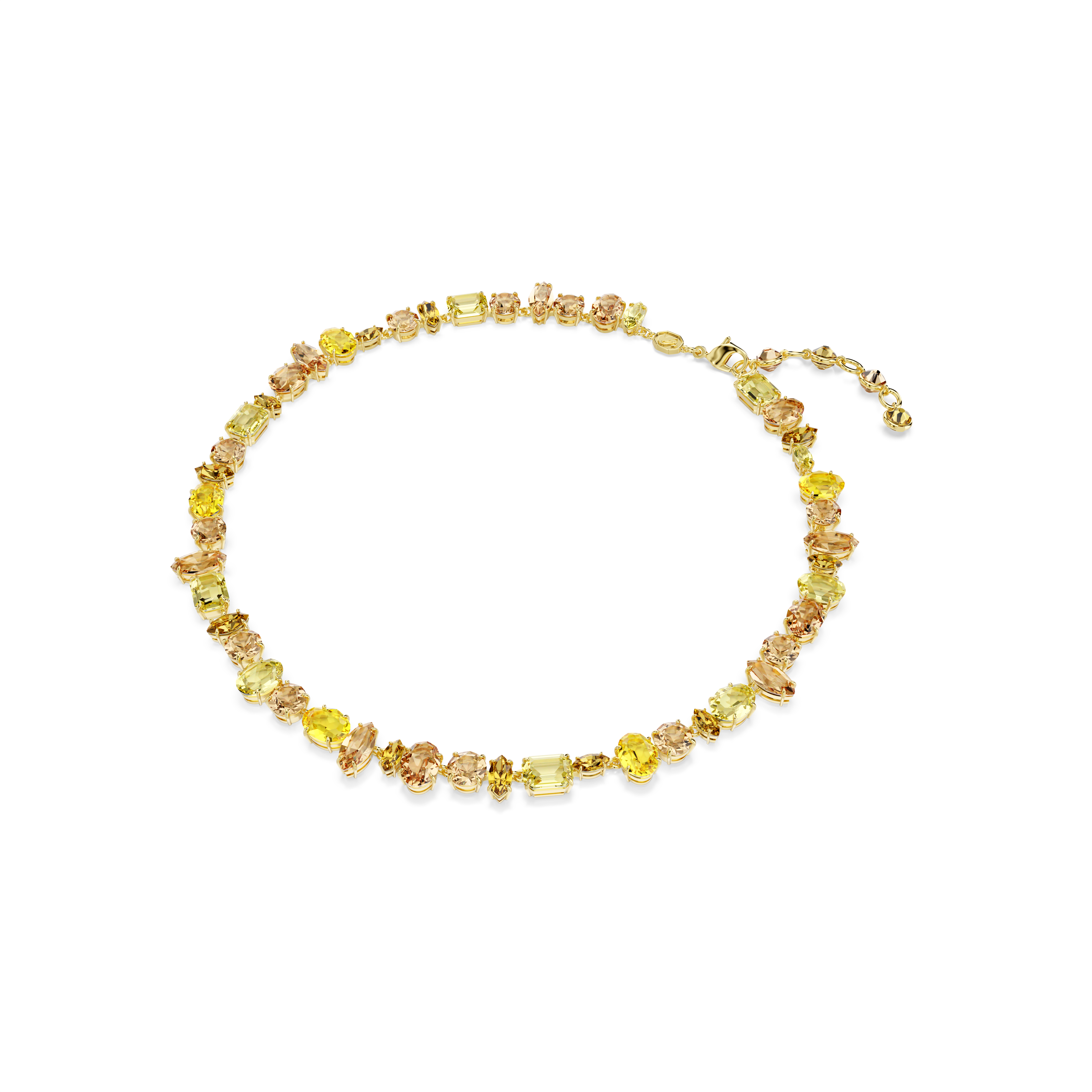 Swarovski Gema necklace, Mixed cuts, Yellow, Gold-tone plated 5718071