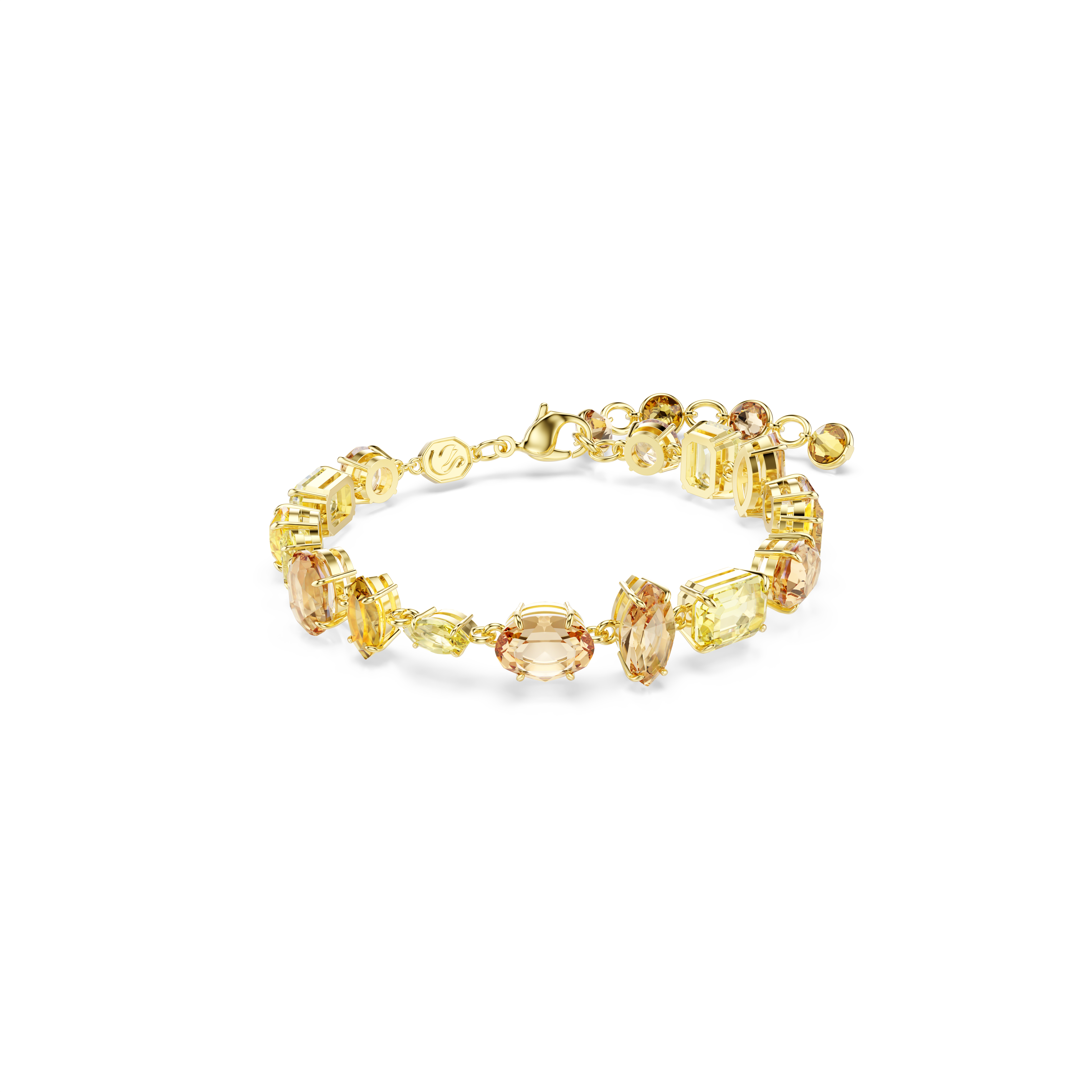 Swarovski Gema bracelet, Mixed cuts, Yellow, Gold-tone plated 5718072