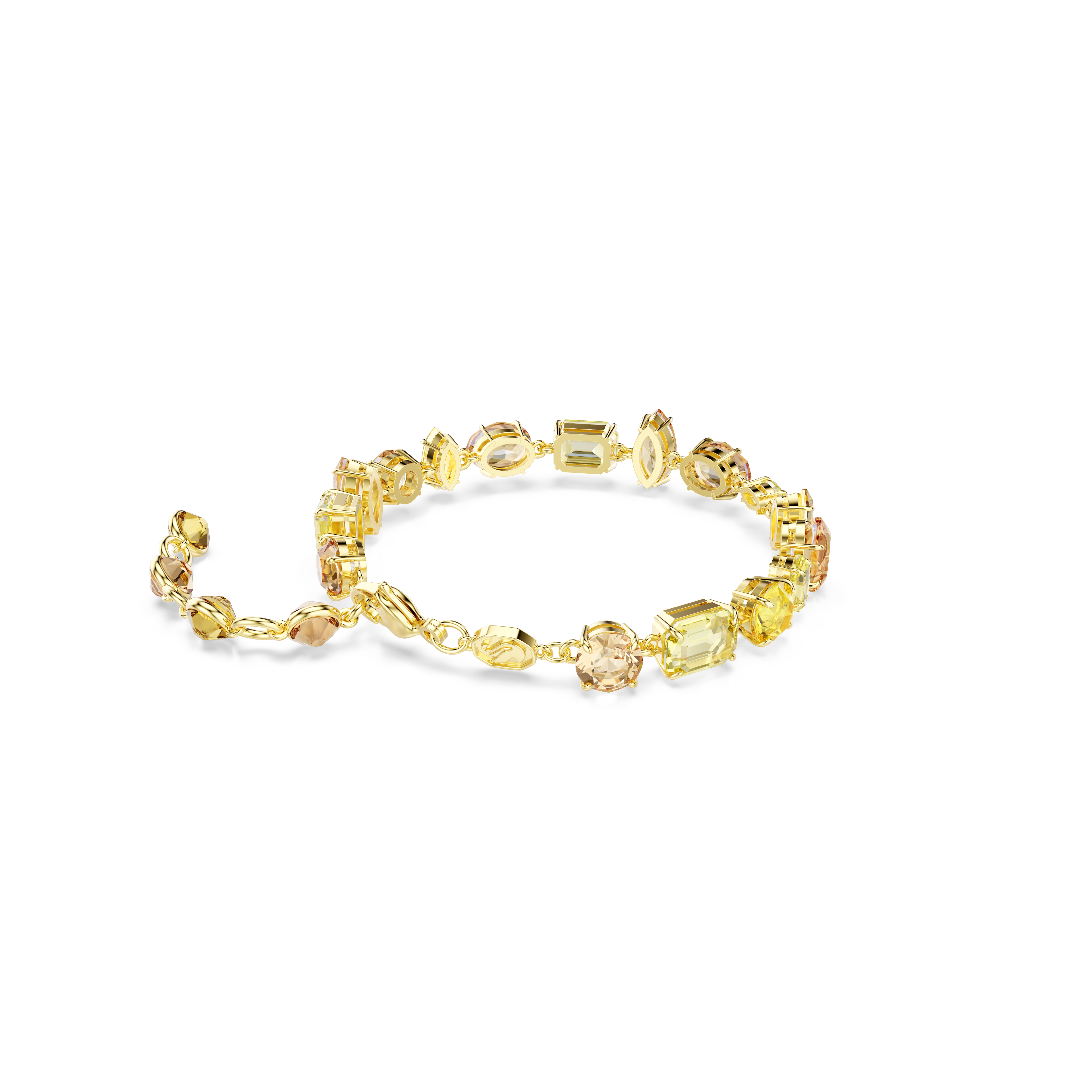 Swarovski Gema bracelet, Mixed cuts, Yellow, Gold-tone plated 5718072