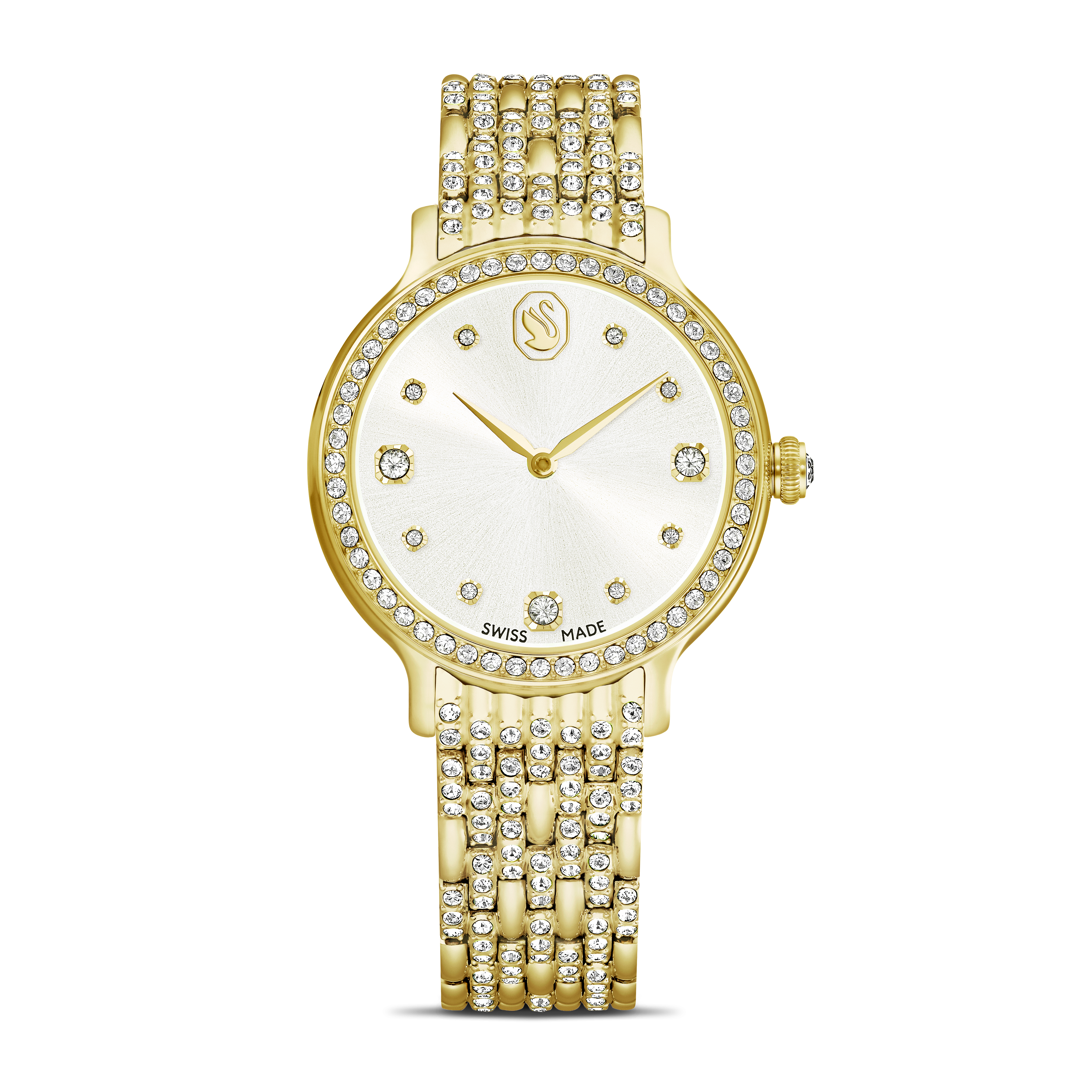 Swarovski Imber watch, Swiss Made, Metal bracelet, Gold tone, Gold-tone finish 5718169