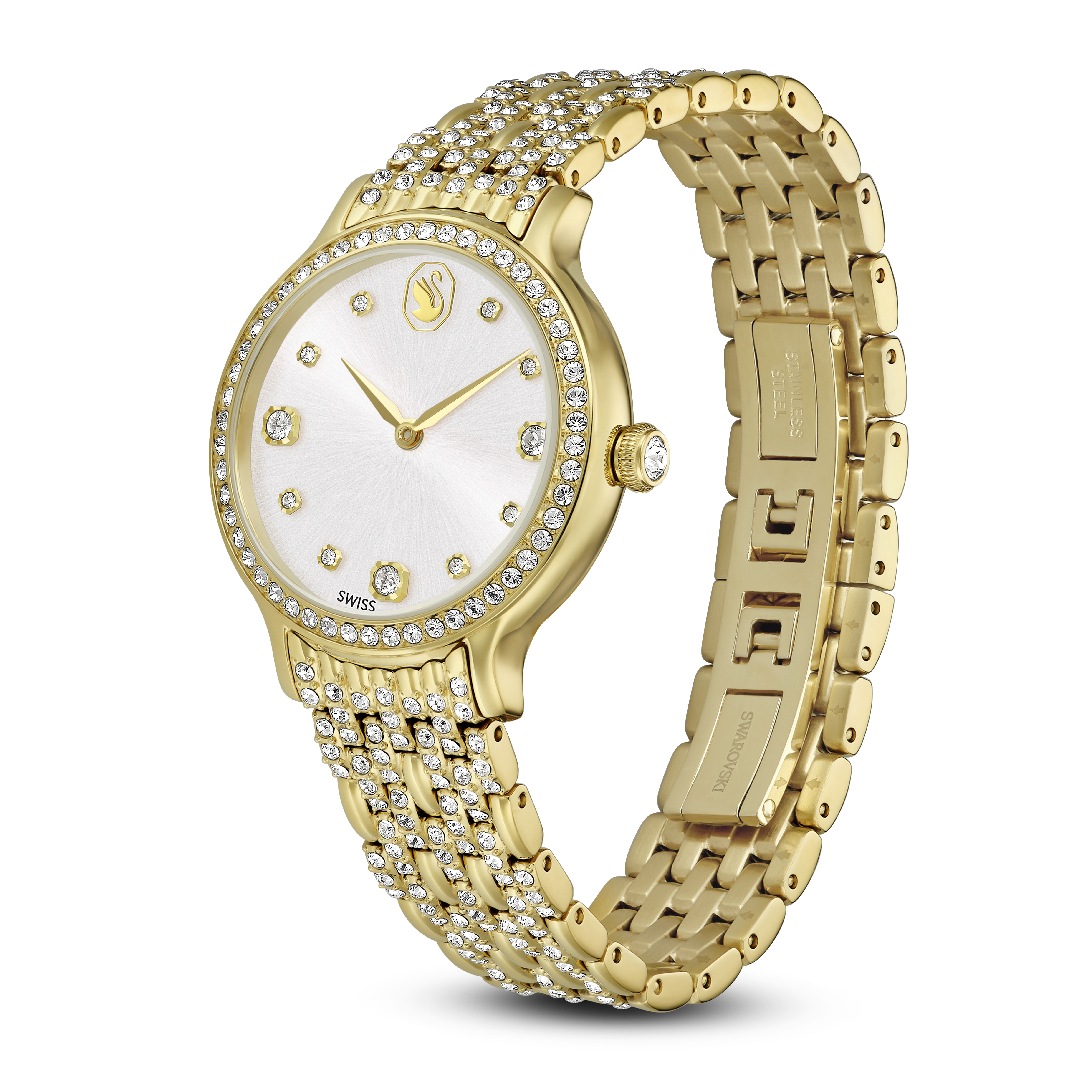 Swarovski Imber watch, Swiss Made, Metal bracelet, Gold tone, Gold-tone finish 5718169