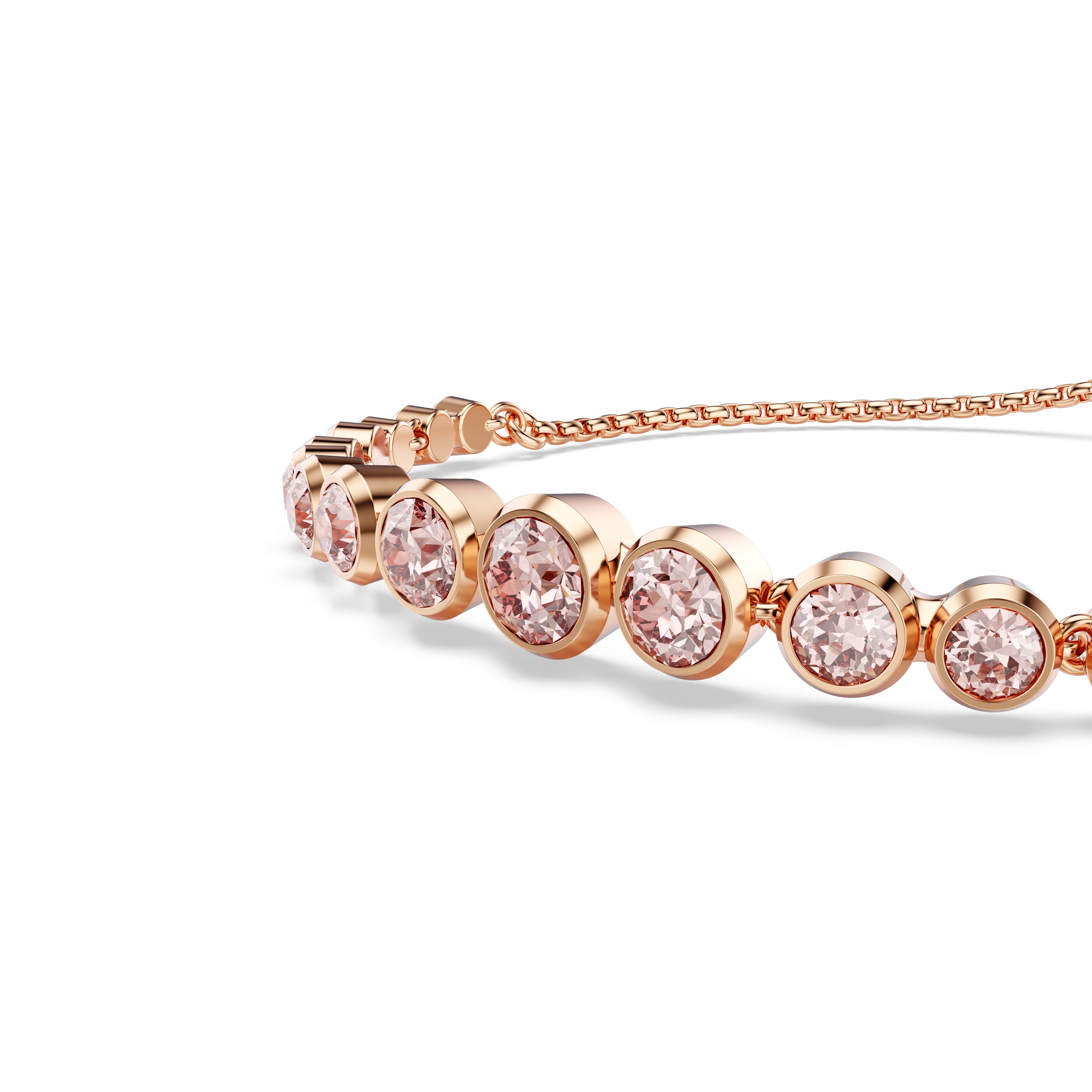 Swarovski Imber Tennis bracelet, Mixed round cuts, Pink, Rose gold-tone plated 5718204