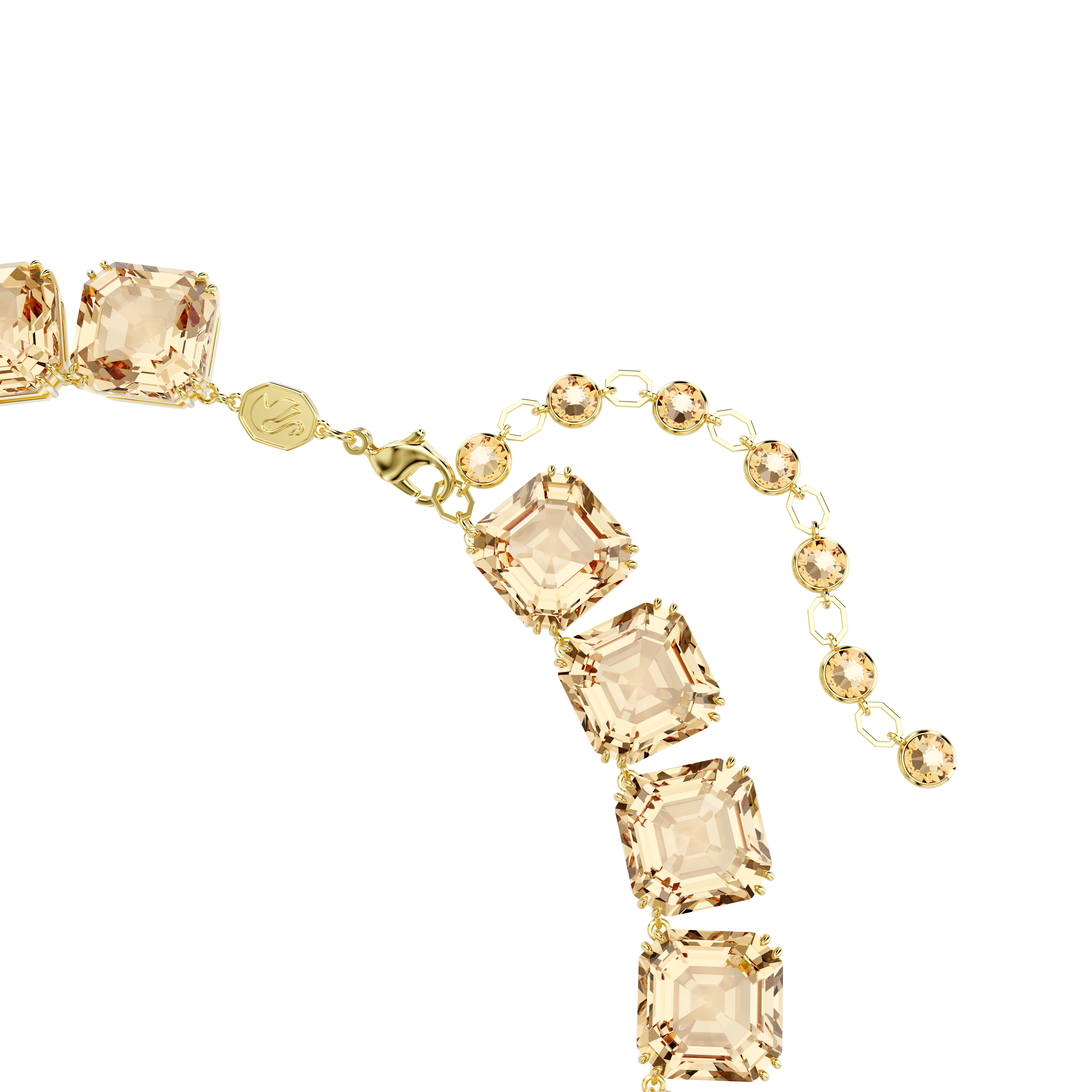 Swarovski Millenia necklace, Octagon cut, Caramel, Gold-tone plated 5718357