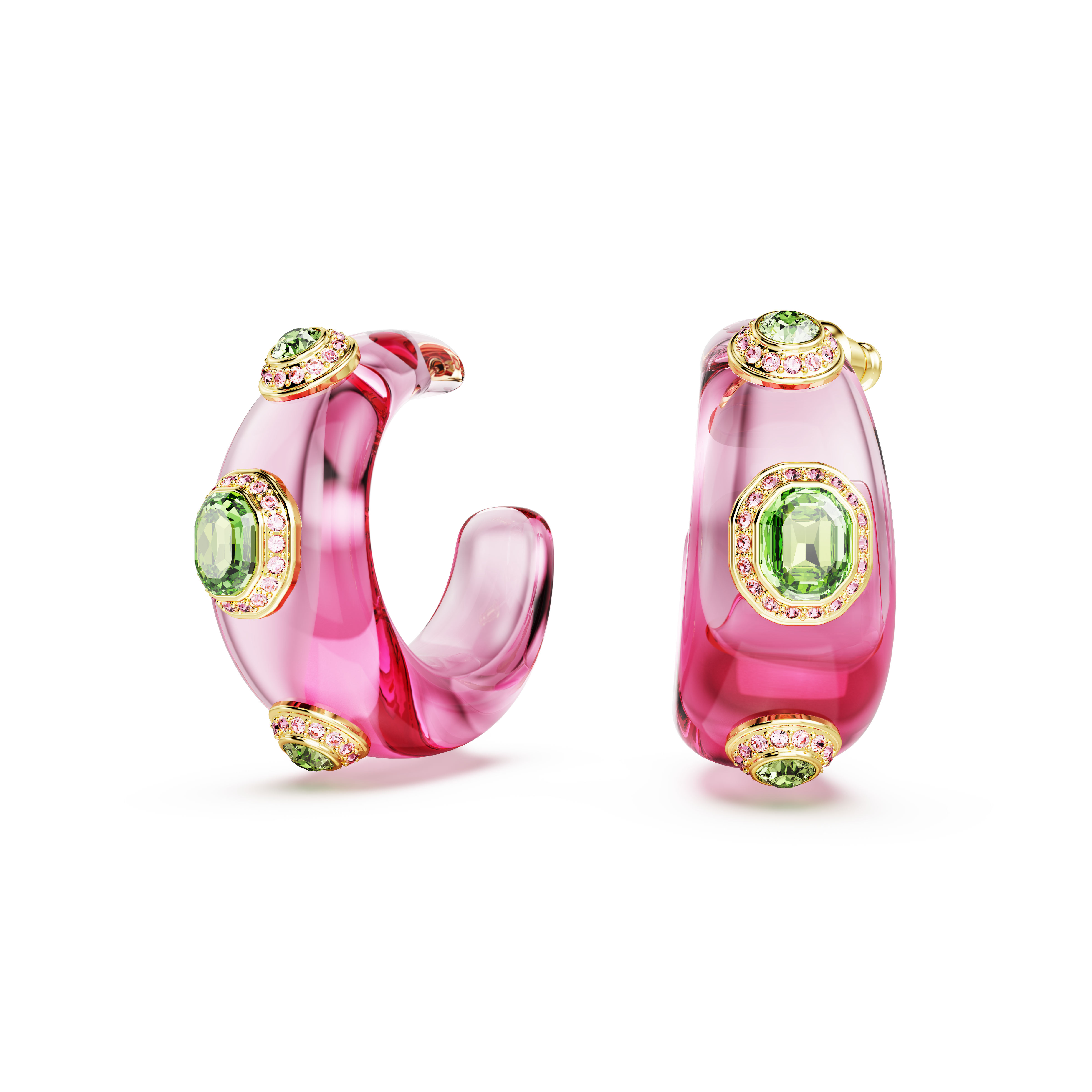 Swarovski Dulcis hoop earrings, Mixed cuts, Multicolored, Gold-tone plated 5719112