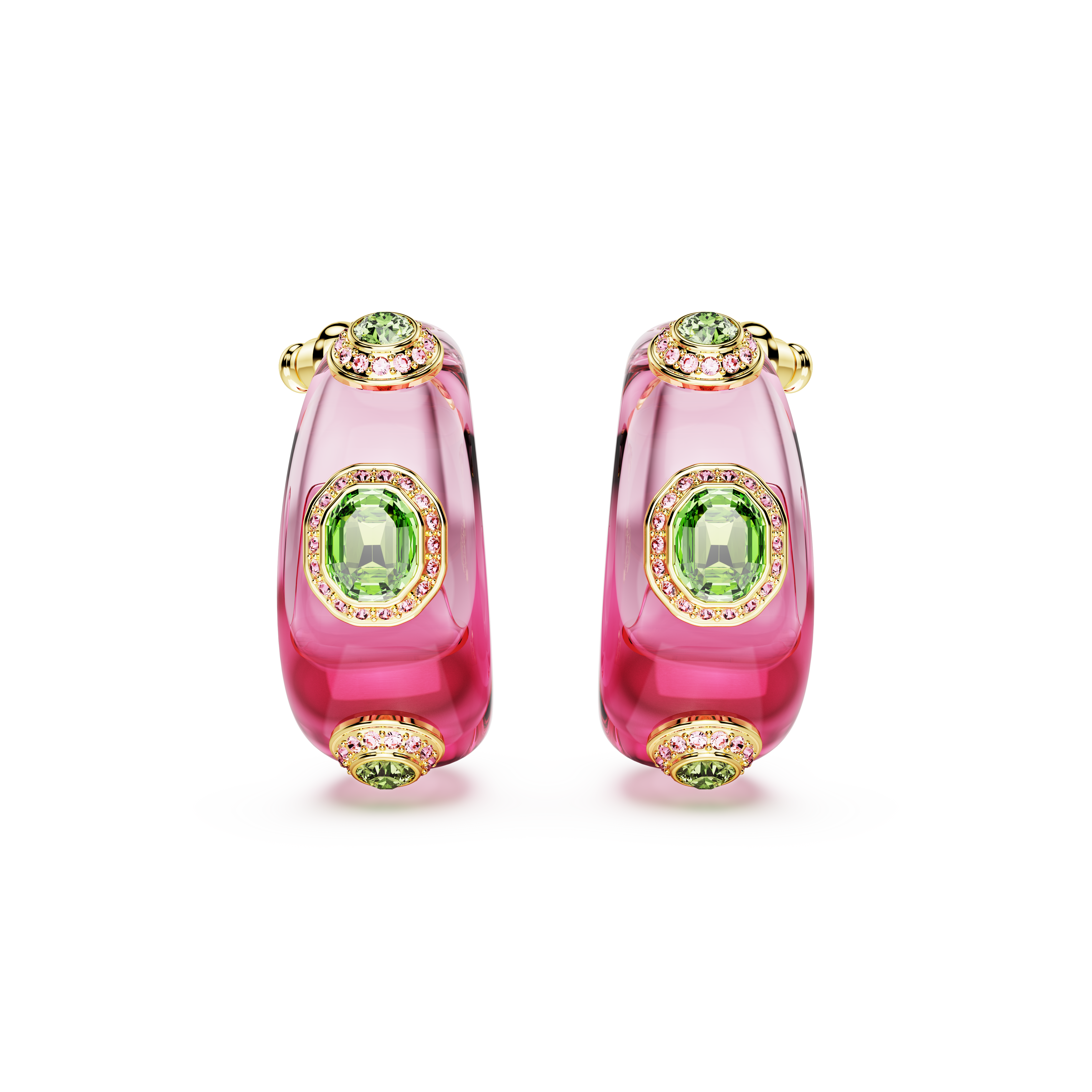 Swarovski Dulcis hoop earrings, Mixed cuts, Multicolored, Gold-tone plated 5719112