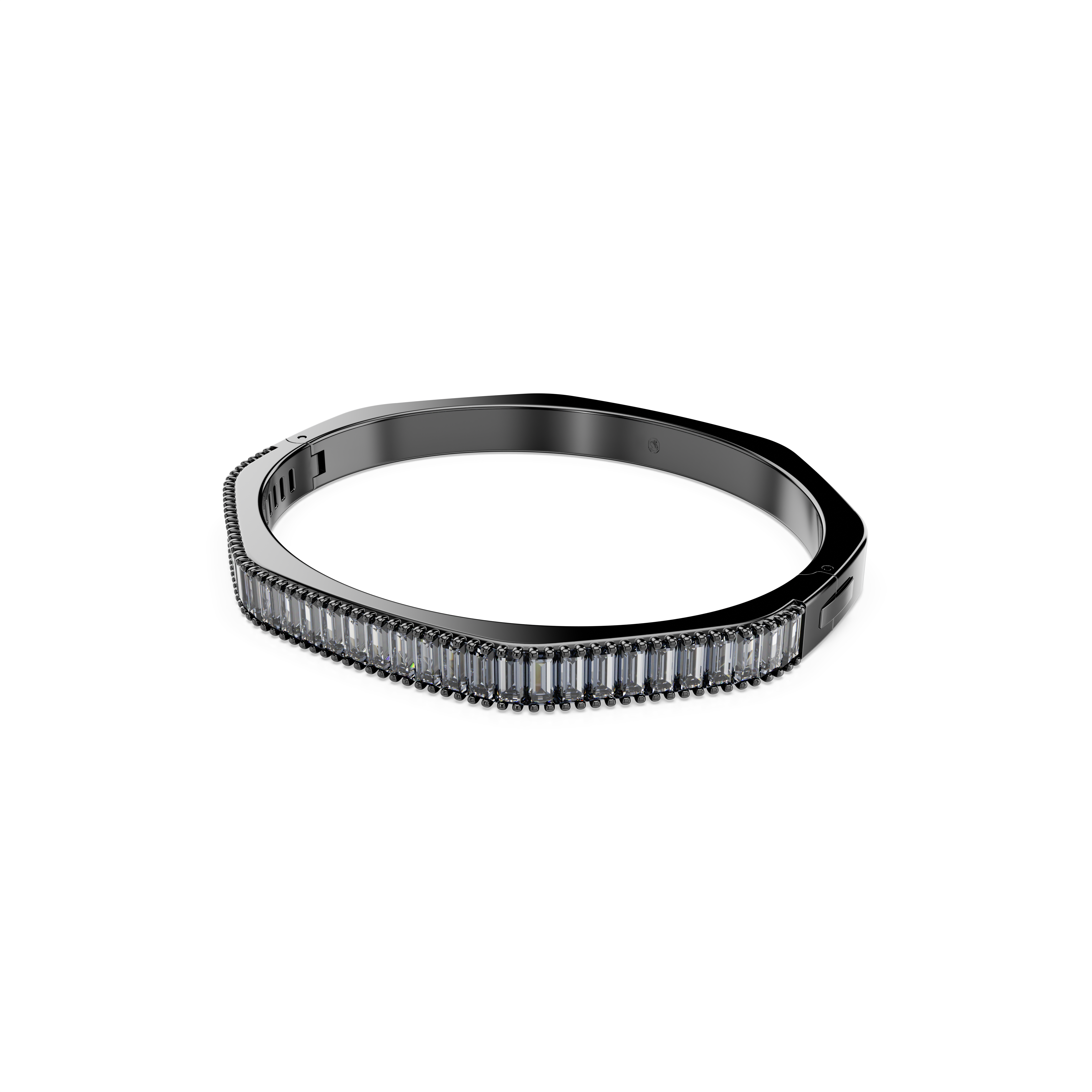 Swarovski Matrix bangle, Baguette cut, Octagon shape, Gray, Ruthenium plated 5720366