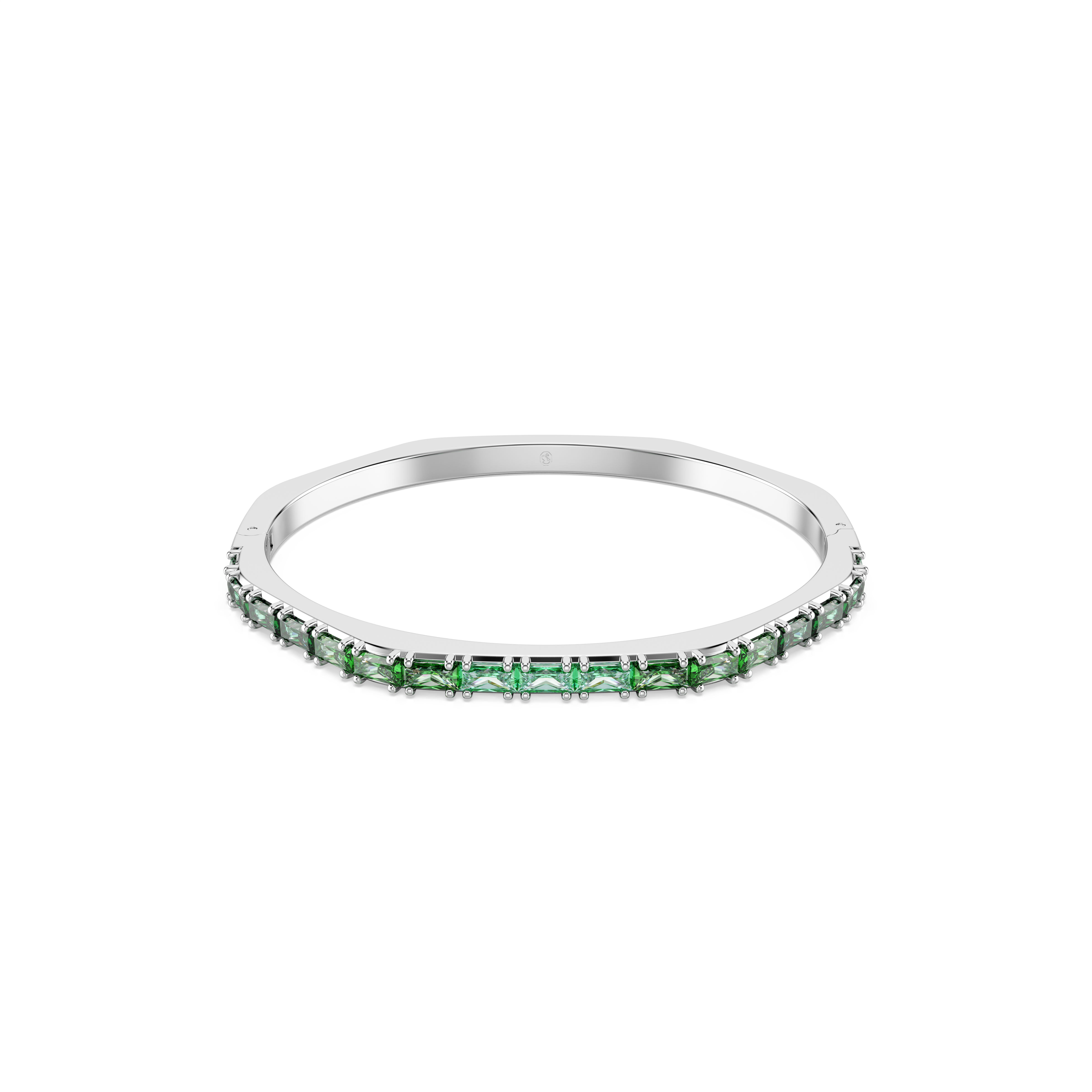 Swarovski Matrix bangle, Baguette cut, Octagon shape, Green, Rhodium plated 5720498
