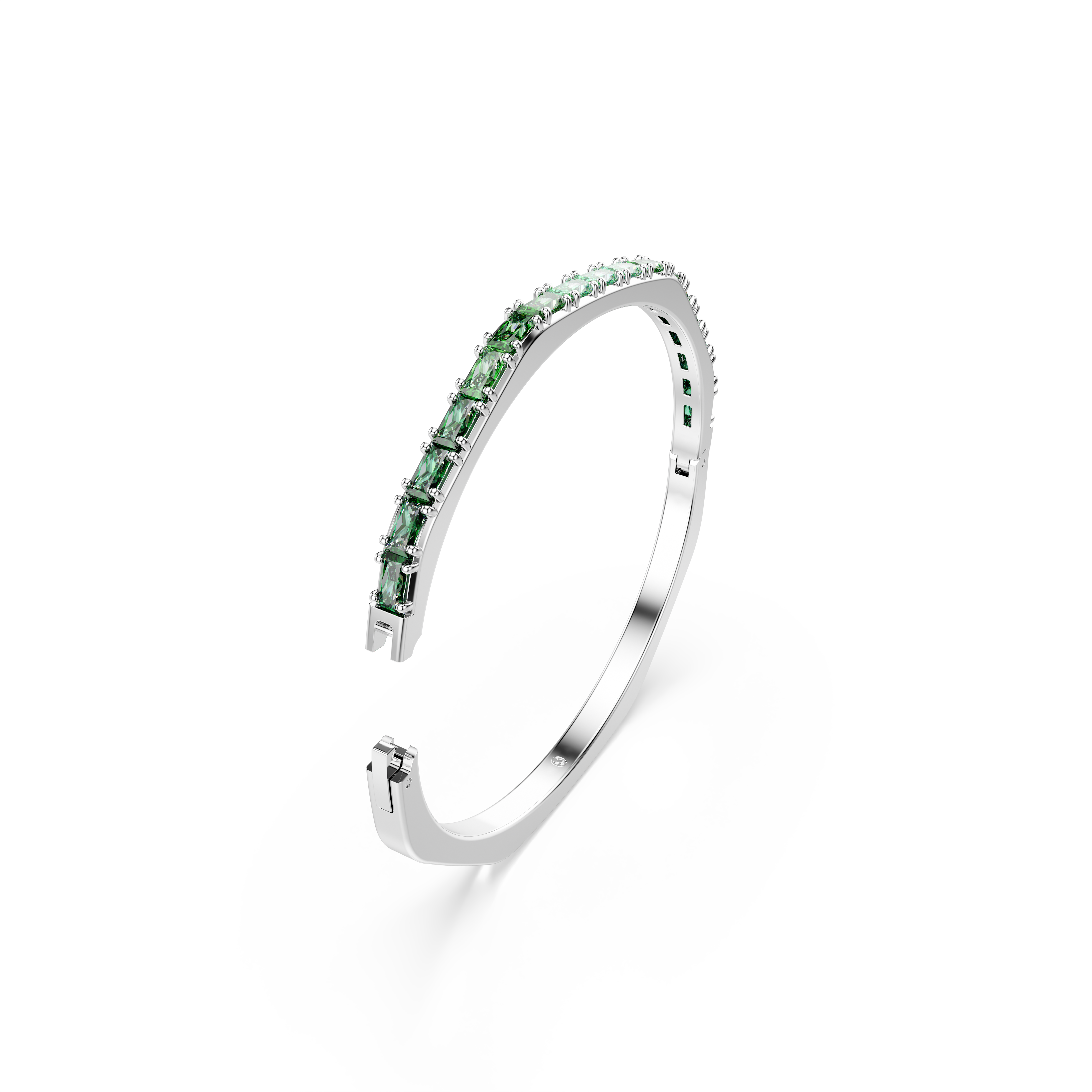 Swarovski Matrix bangle, Baguette cut, Octagon shape, Green, Rhodium plated 5720498