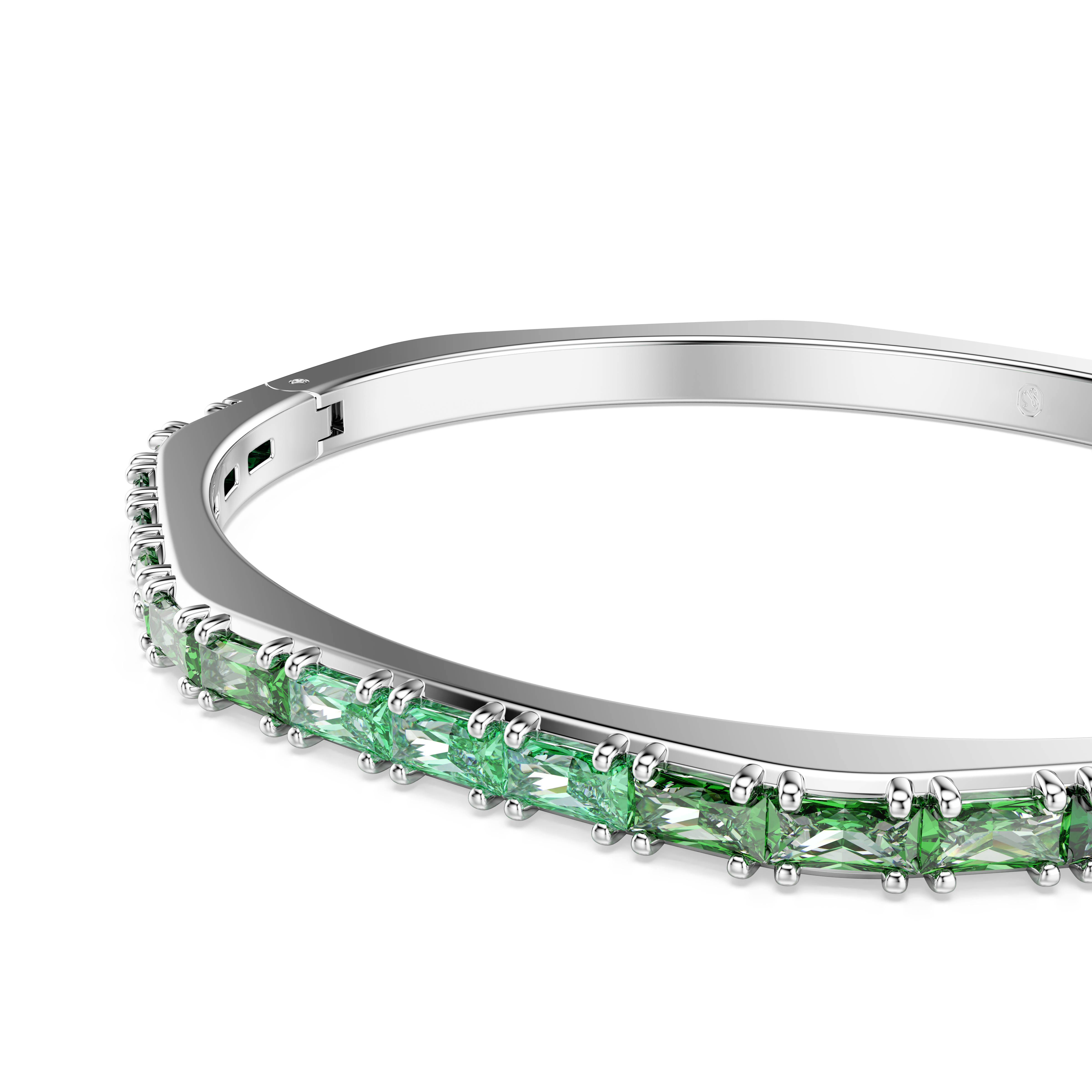 Swarovski Matrix bangle, Baguette cut, Octagon shape, Green, Rhodium plated 5720498
