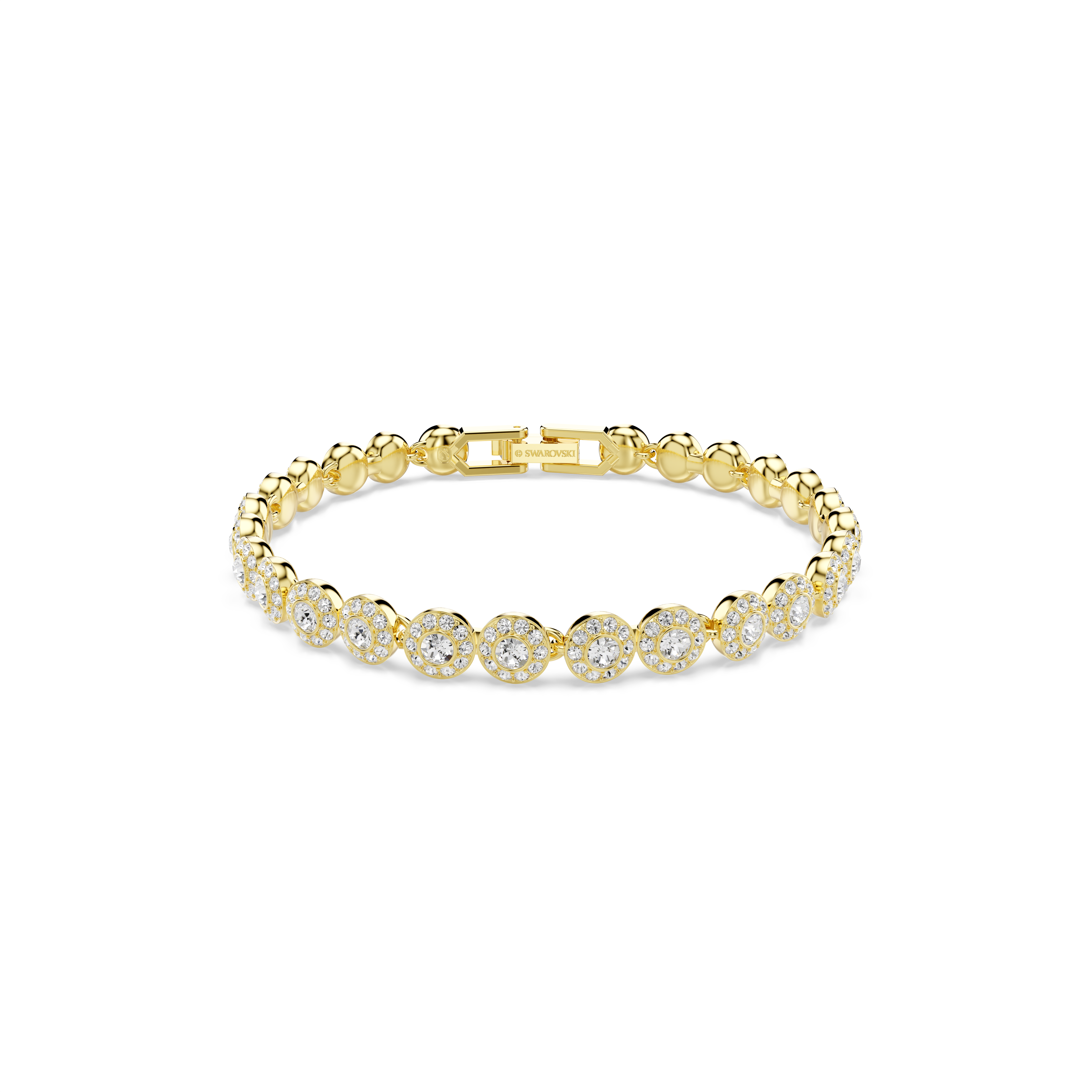 Swarovski Una Angelic set, Round cut, White, Gold-tone plated 5720506