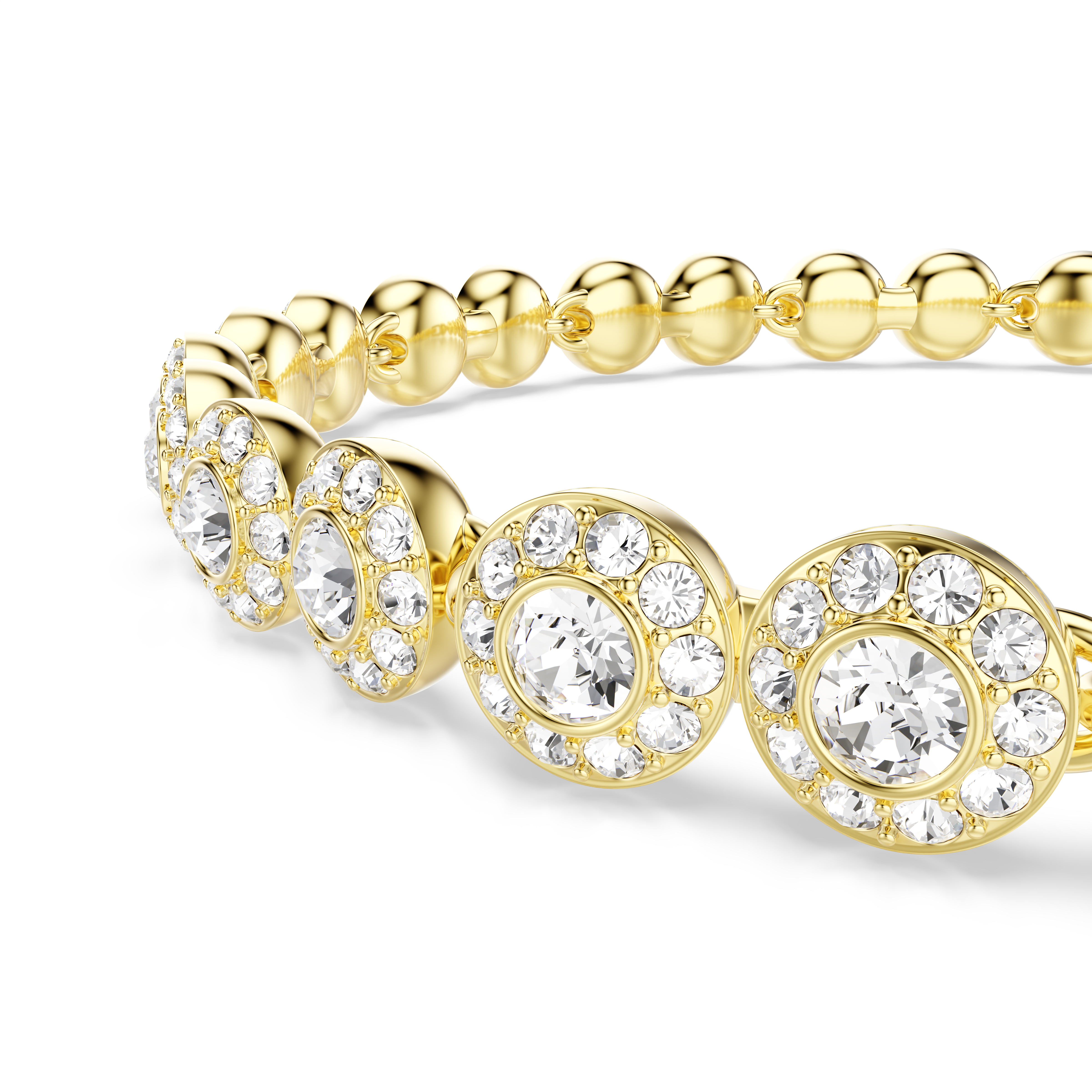 Swarovski Una Angelic set, Round cut, White, Gold-tone plated 5720506