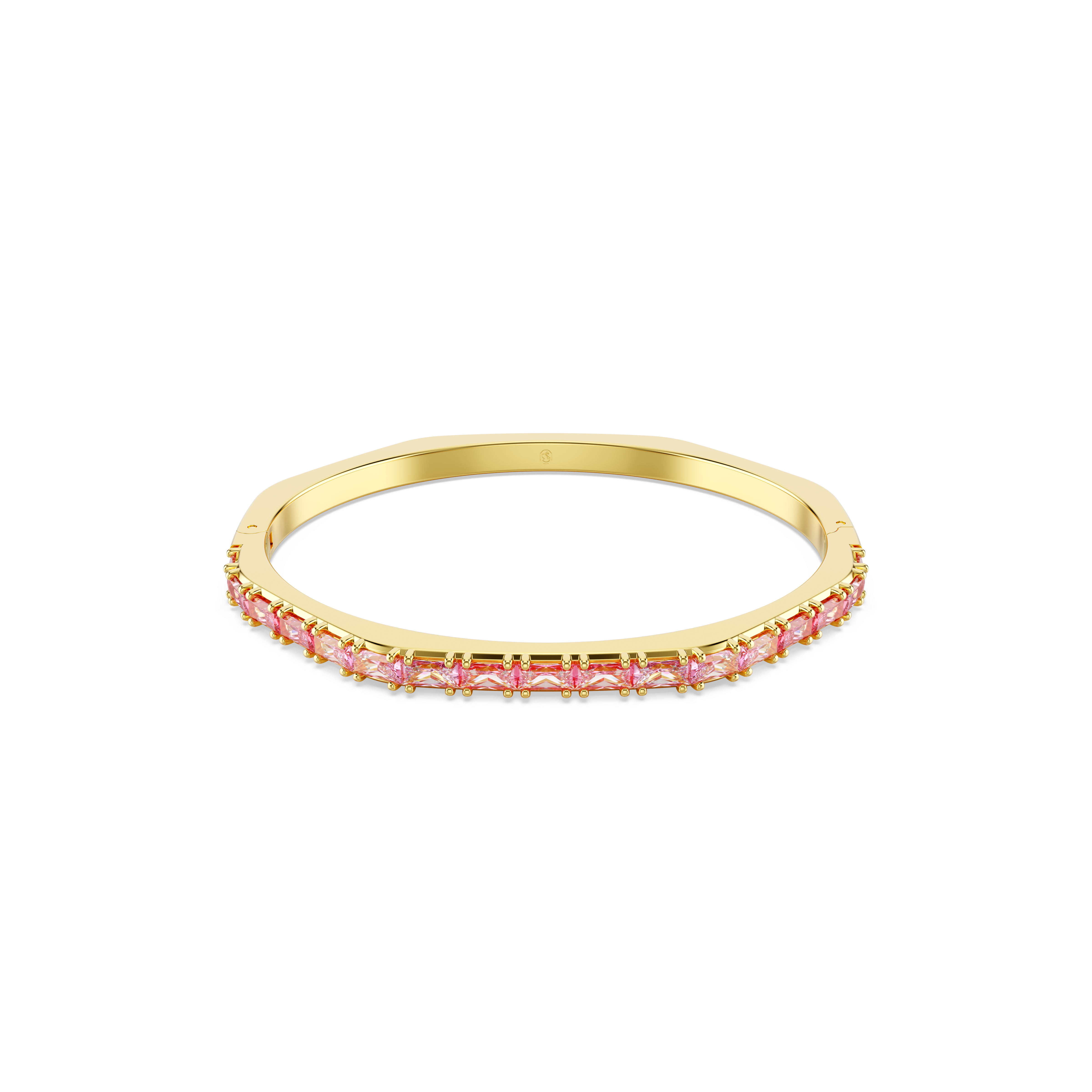 Swarovski Matrix bangle, Baguette cut, Octagon shape, Pink, Gold-tone plated 5720624