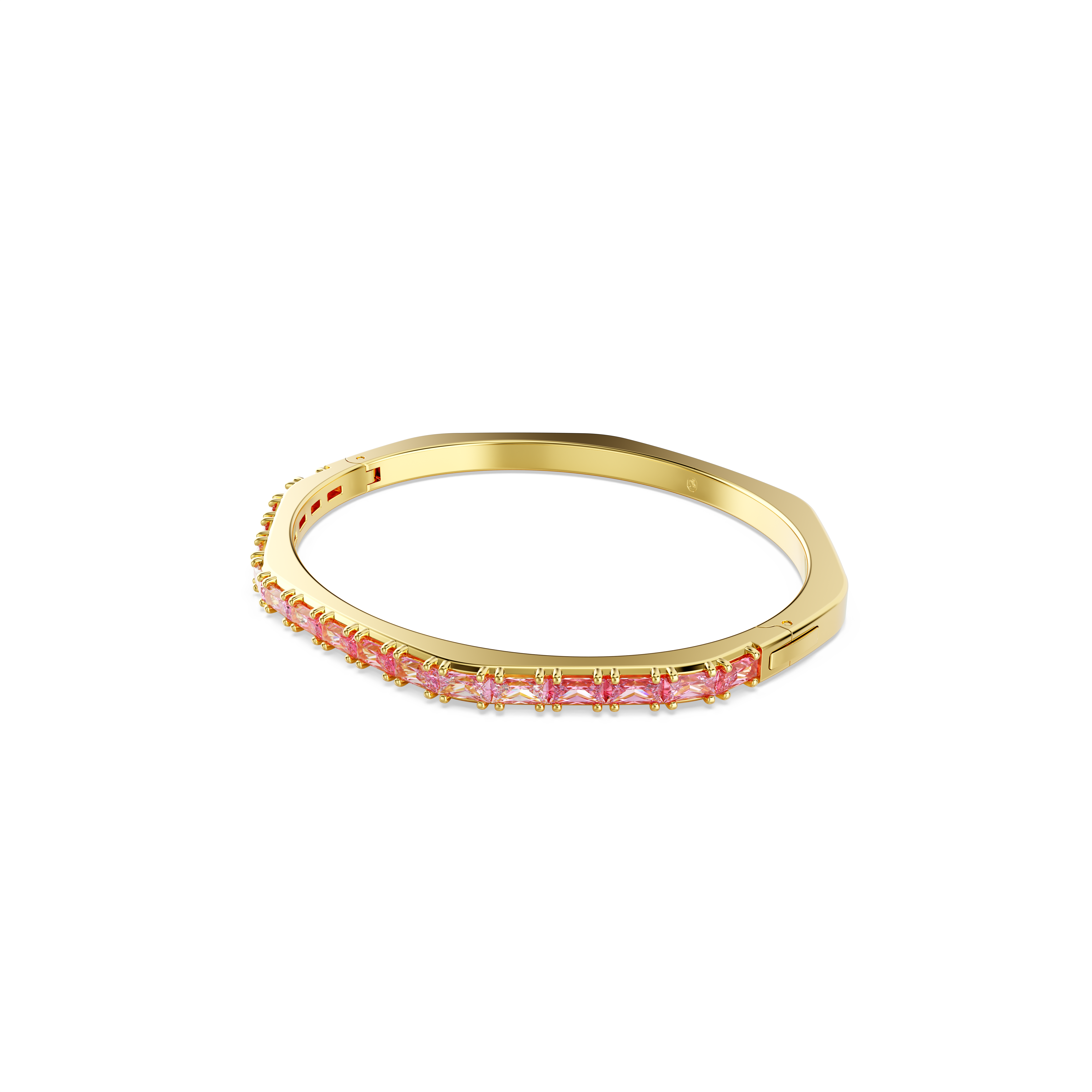 Swarovski Matrix bangle, Baguette cut, Octagon shape, Pink, Gold-tone plated 5720624