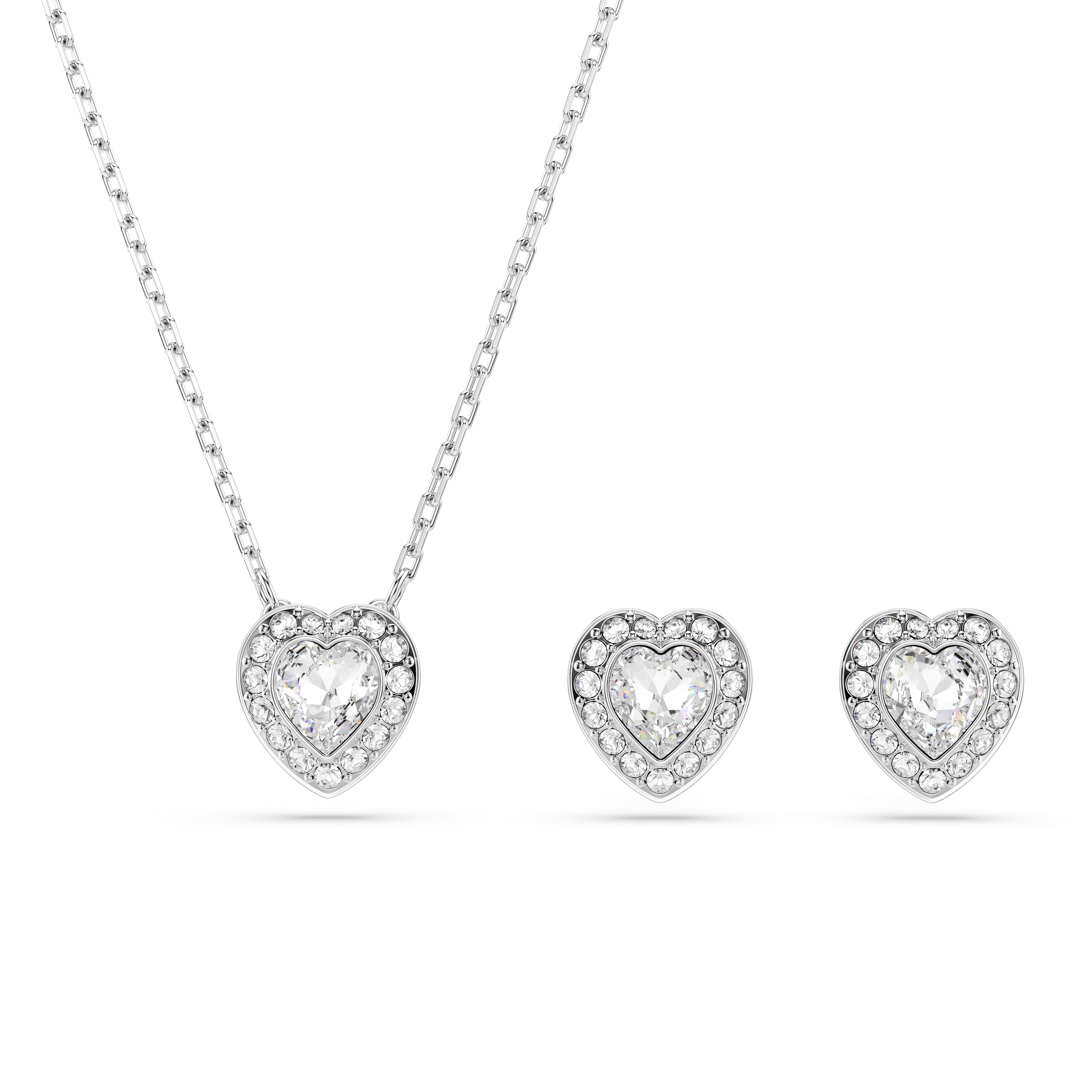 Swarovski Ariana Grande x Swarovski set, Mixed cuts, Heart, White, Rhodium plated 5720849