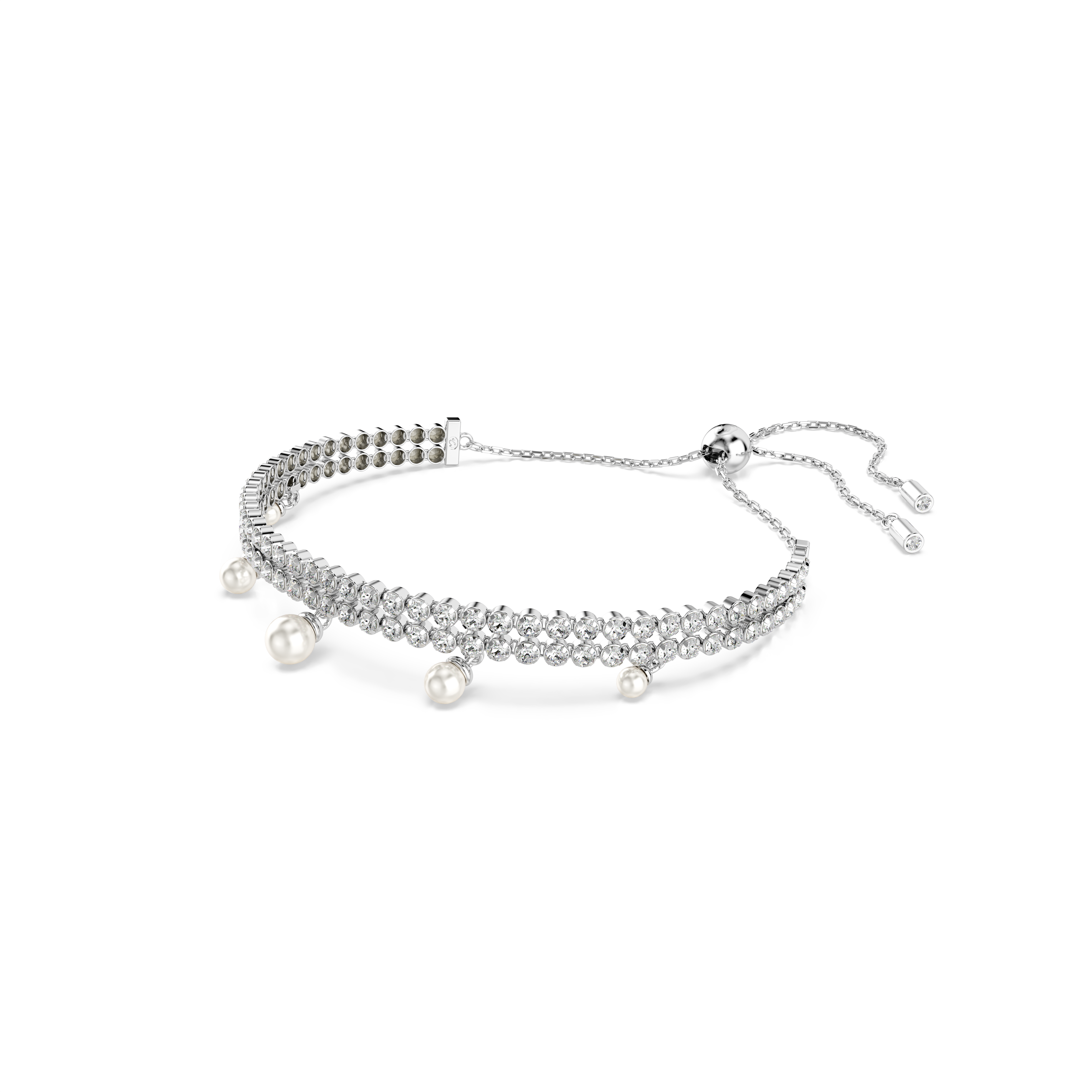 Swarovski Ariana Grande x Swarovski bracelet, Crystal pearl, Round cut, White, Rhodium plated 5720870