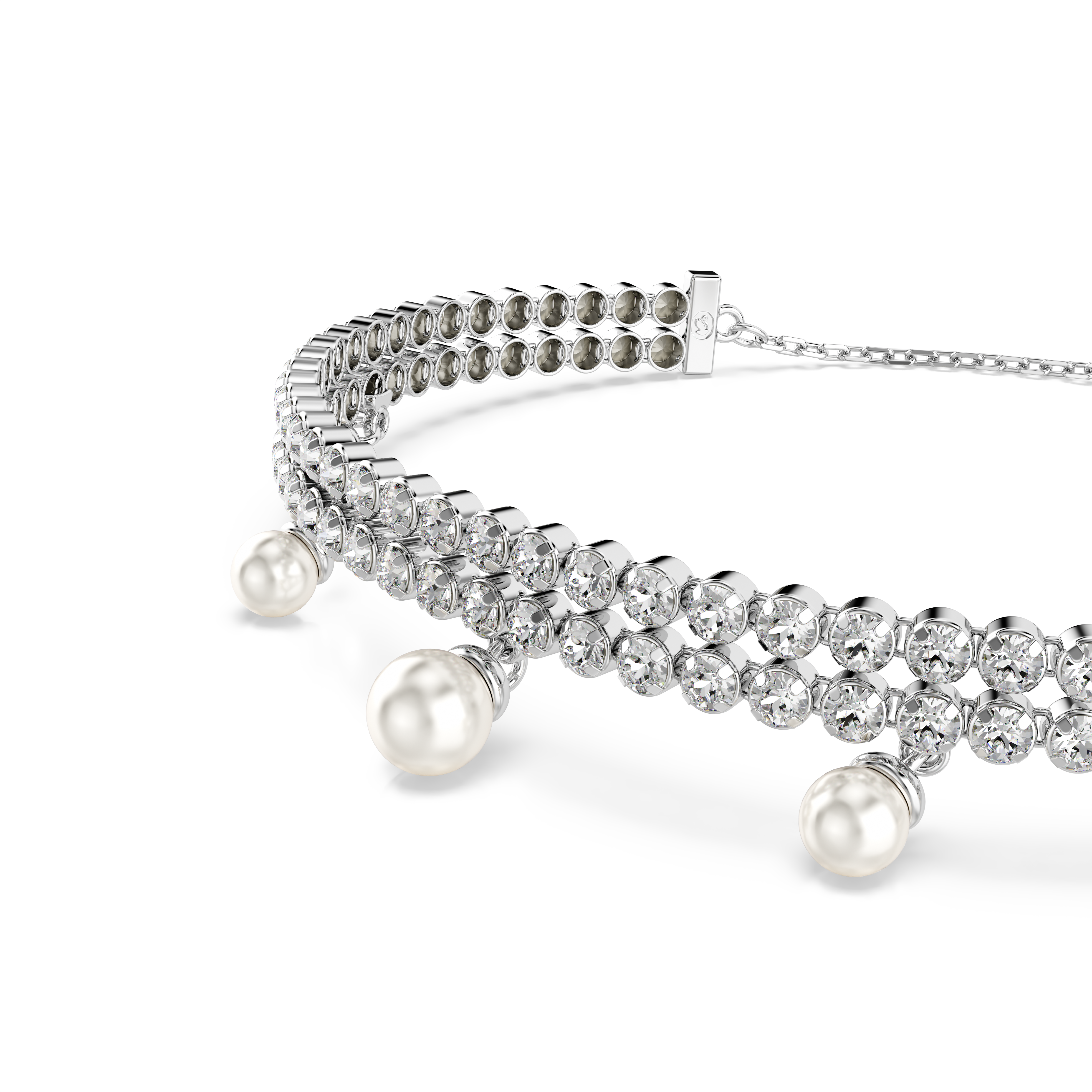 Swarovski Ariana Grande x Swarovski bracelet, Crystal pearl, Round cut, White, Rhodium plated 5720870