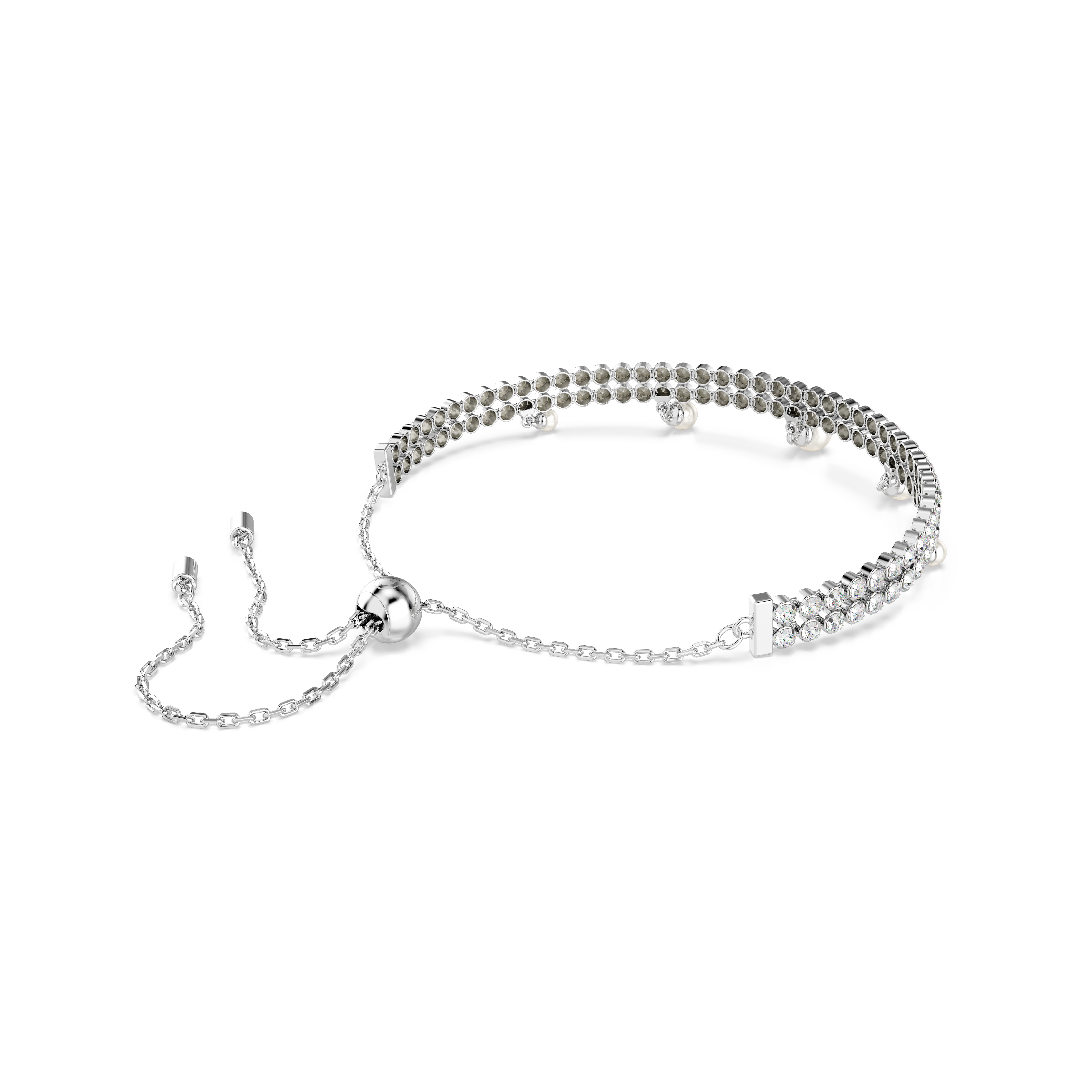 Swarovski Ariana Grande x Swarovski bracelet, Crystal pearl, Round cut, White, Rhodium plated 5720870