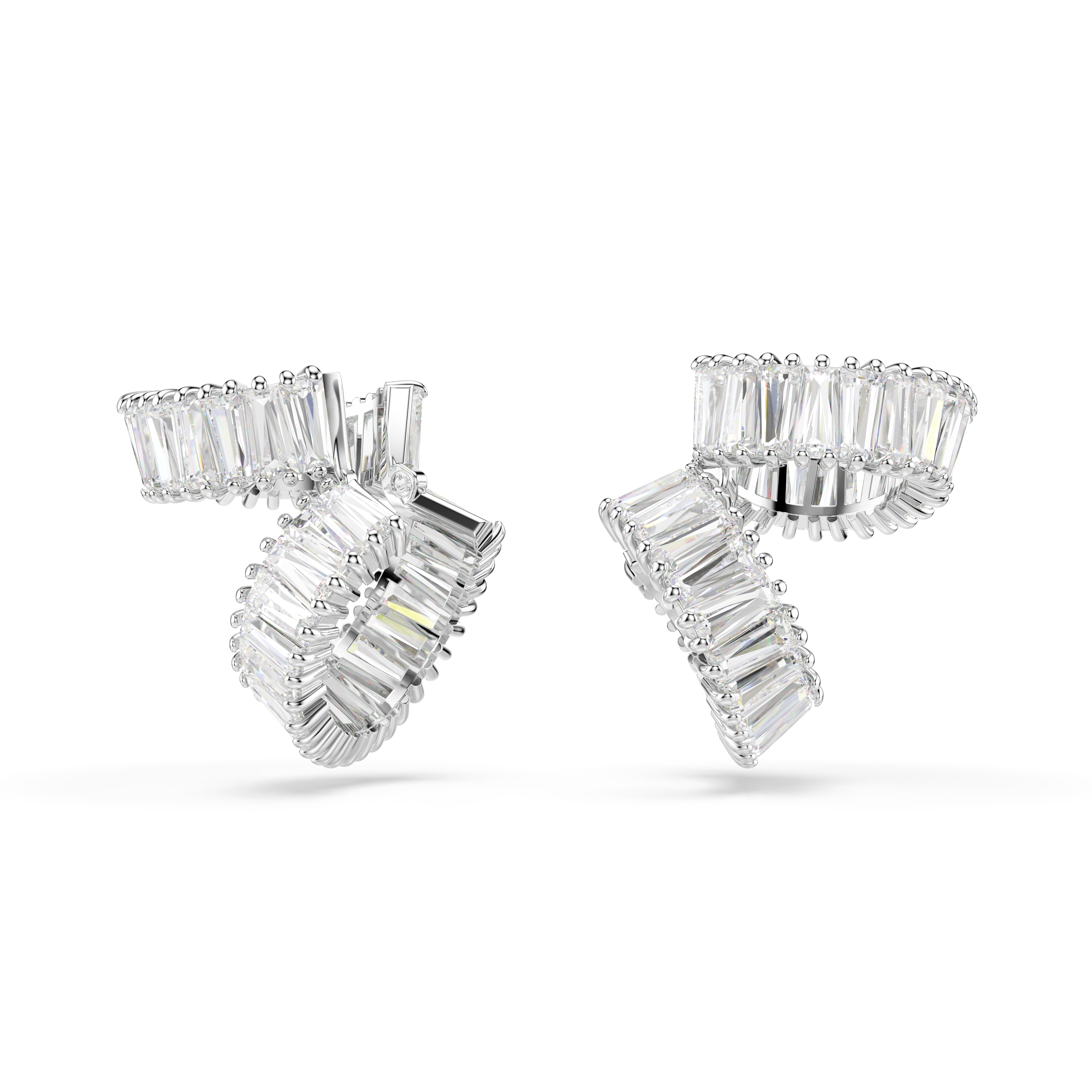 Swarovski Ariana Grande x Swarovski ear cuffs, Baguette cut, White, Rhodium plated 5720872