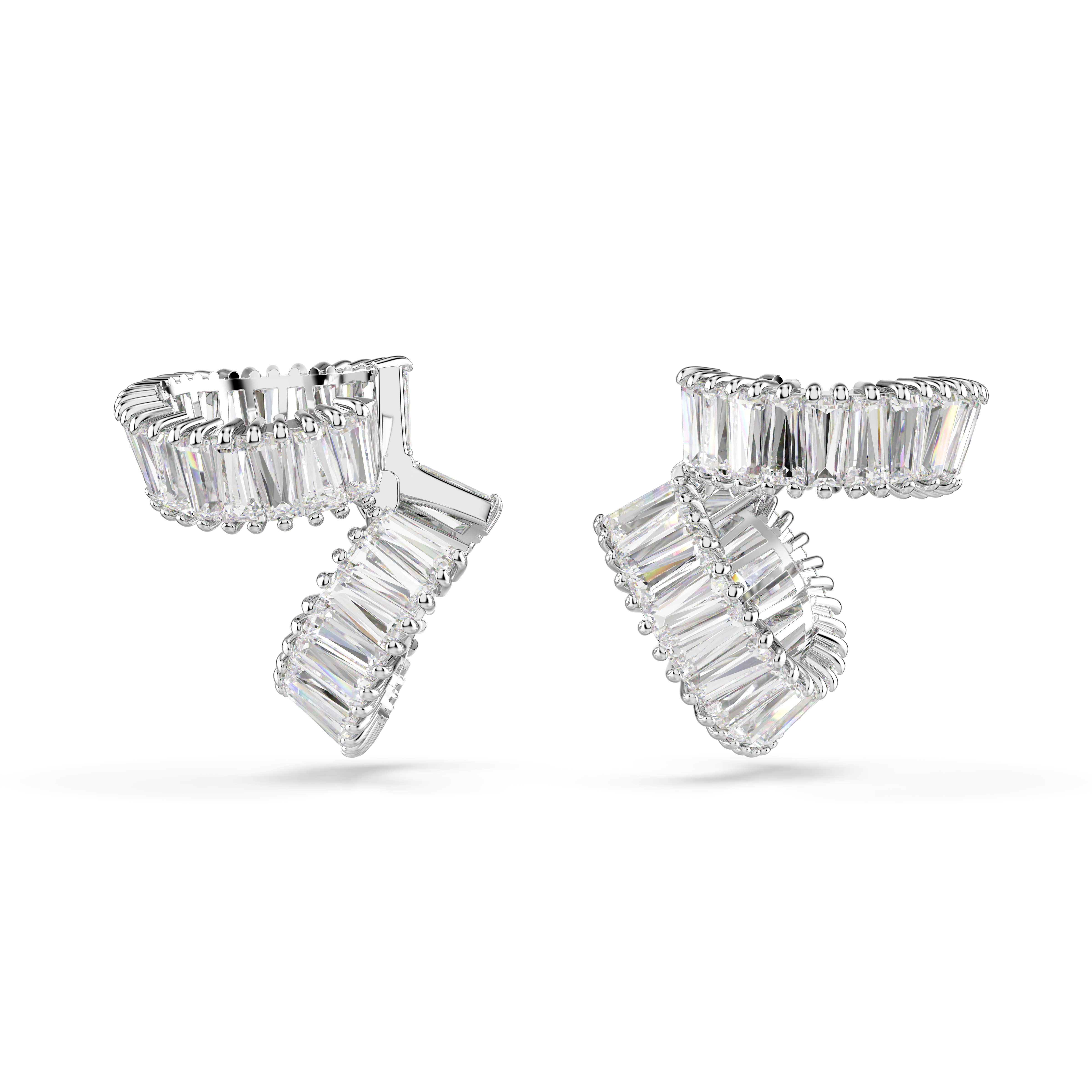 Swarovski Ariana Grande x Swarovski ear cuffs, Baguette cut, White, Rhodium plated 5720872