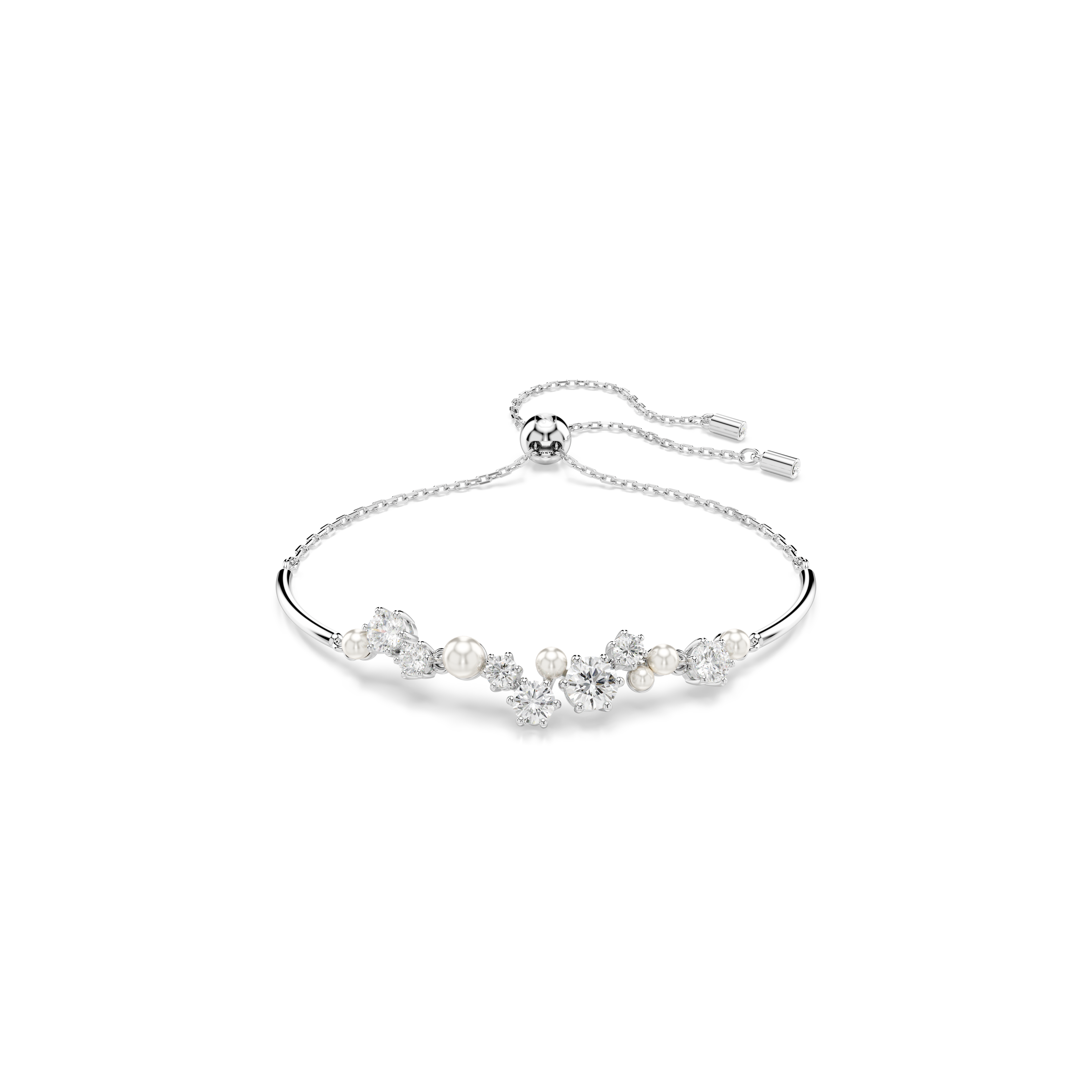 Swarovski Constella bangle, Crystal pearl, Round cuts, White, Rhodium plated 5720873