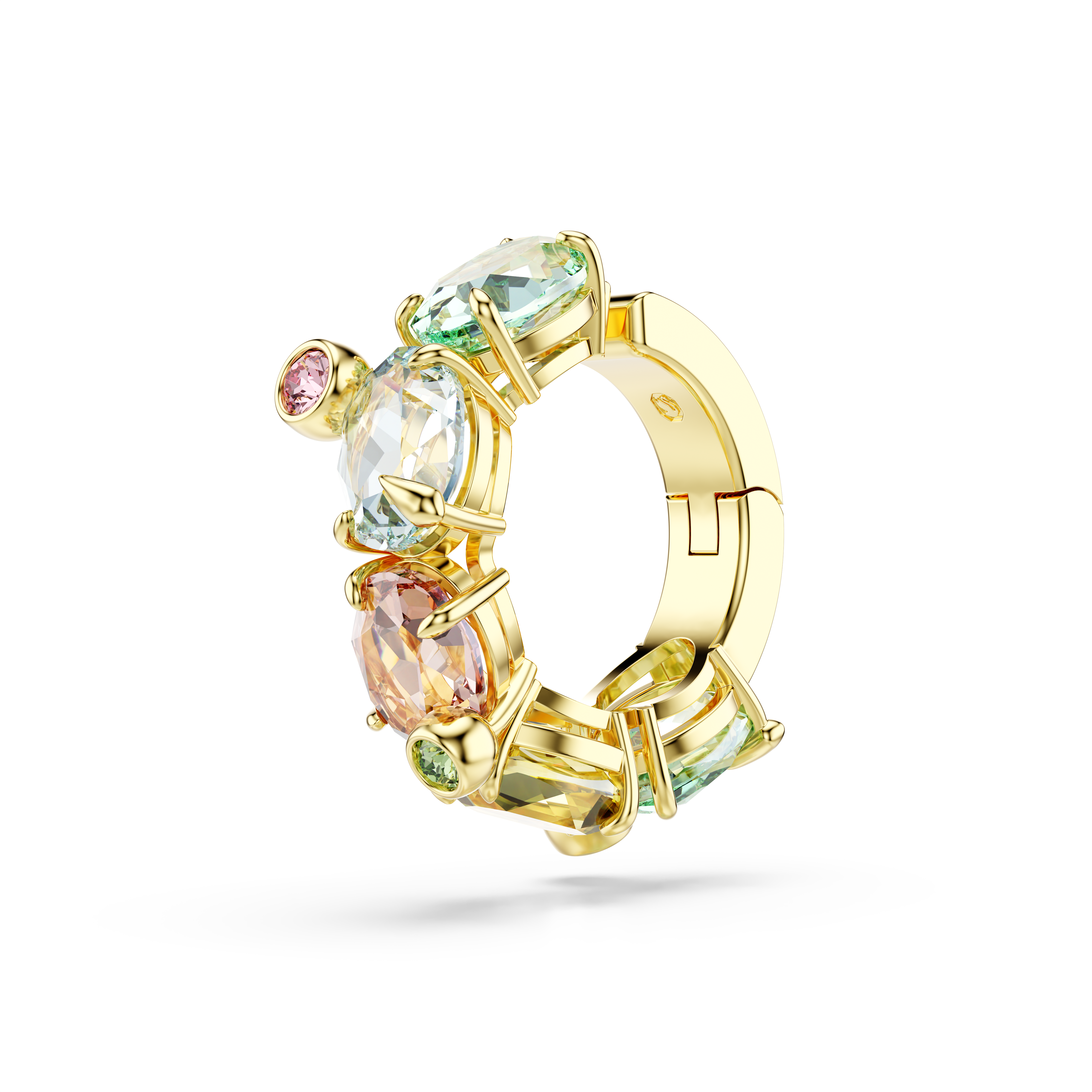 Swarovski Gema ear cuff, Single, Mixed cuts, Multicolored, Gold-tone plated 5720903