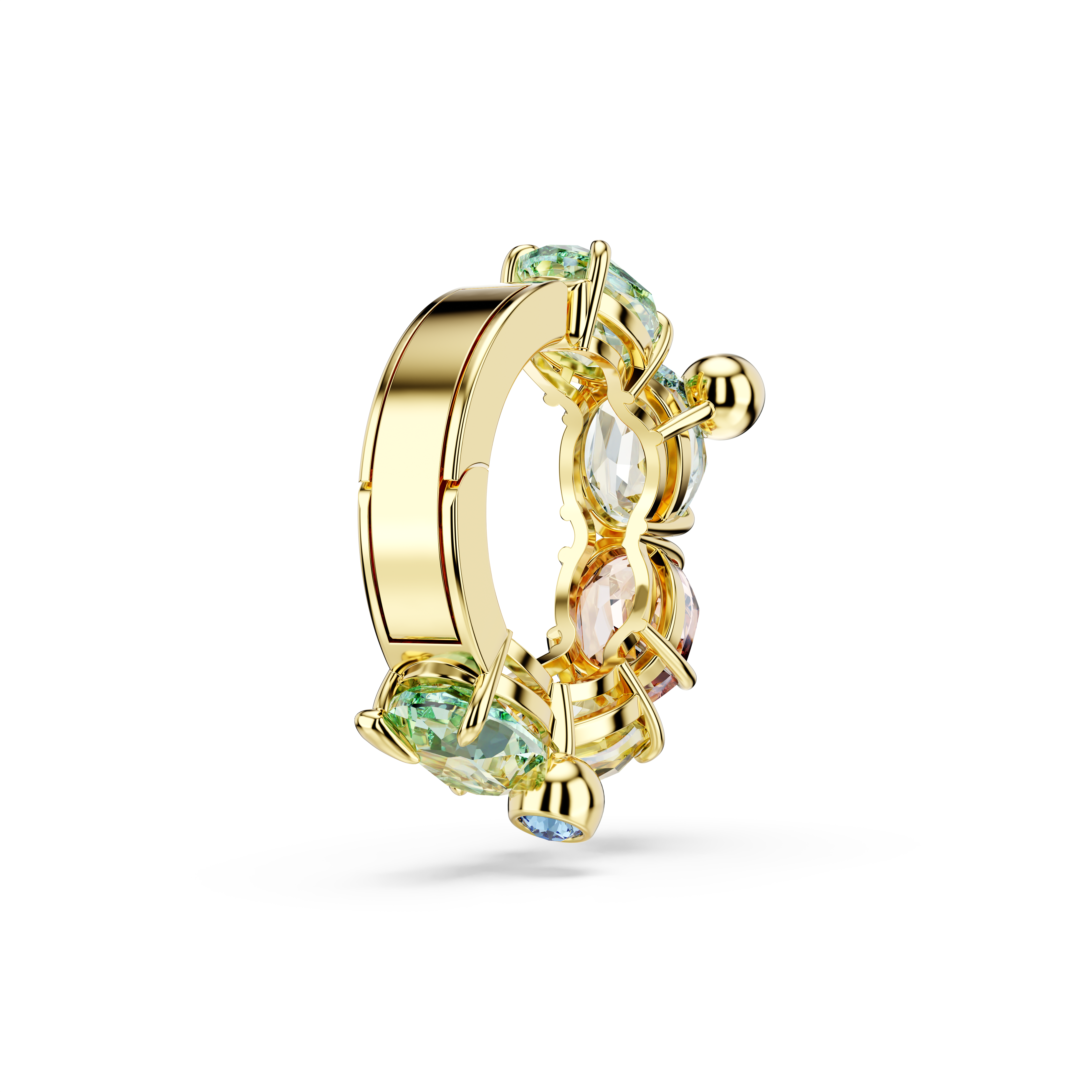 Swarovski Gema ear cuff, Single, Mixed cuts, Multicolored, Gold-tone plated 5720903