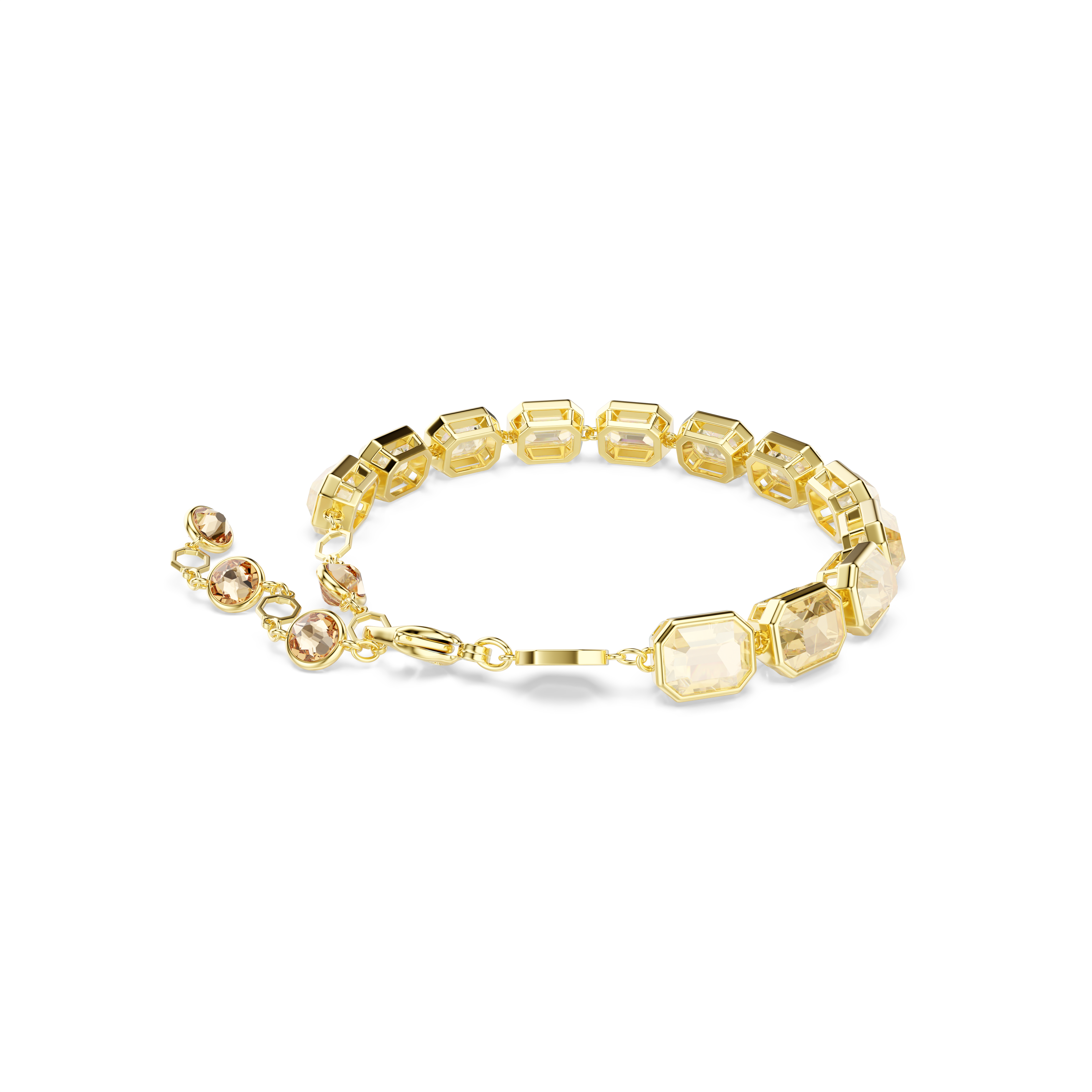 Swarovski Millenia bracelet, Octagon cut, Caramel, Gold-tone plated 5720912