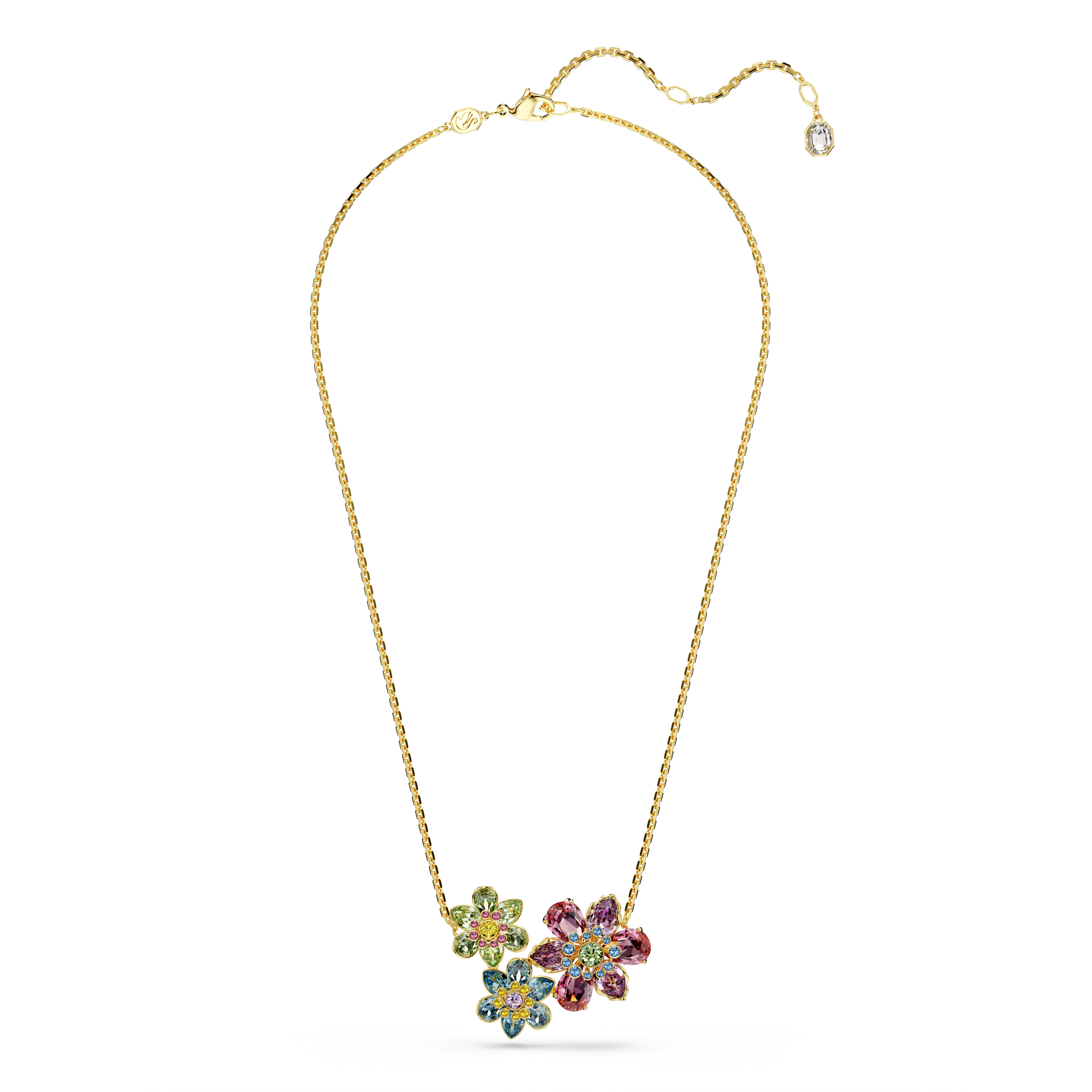 Swarovski Idyllia pendant, Mixed cuts, Flower, Multicolored, Gold-tone plated 5721668