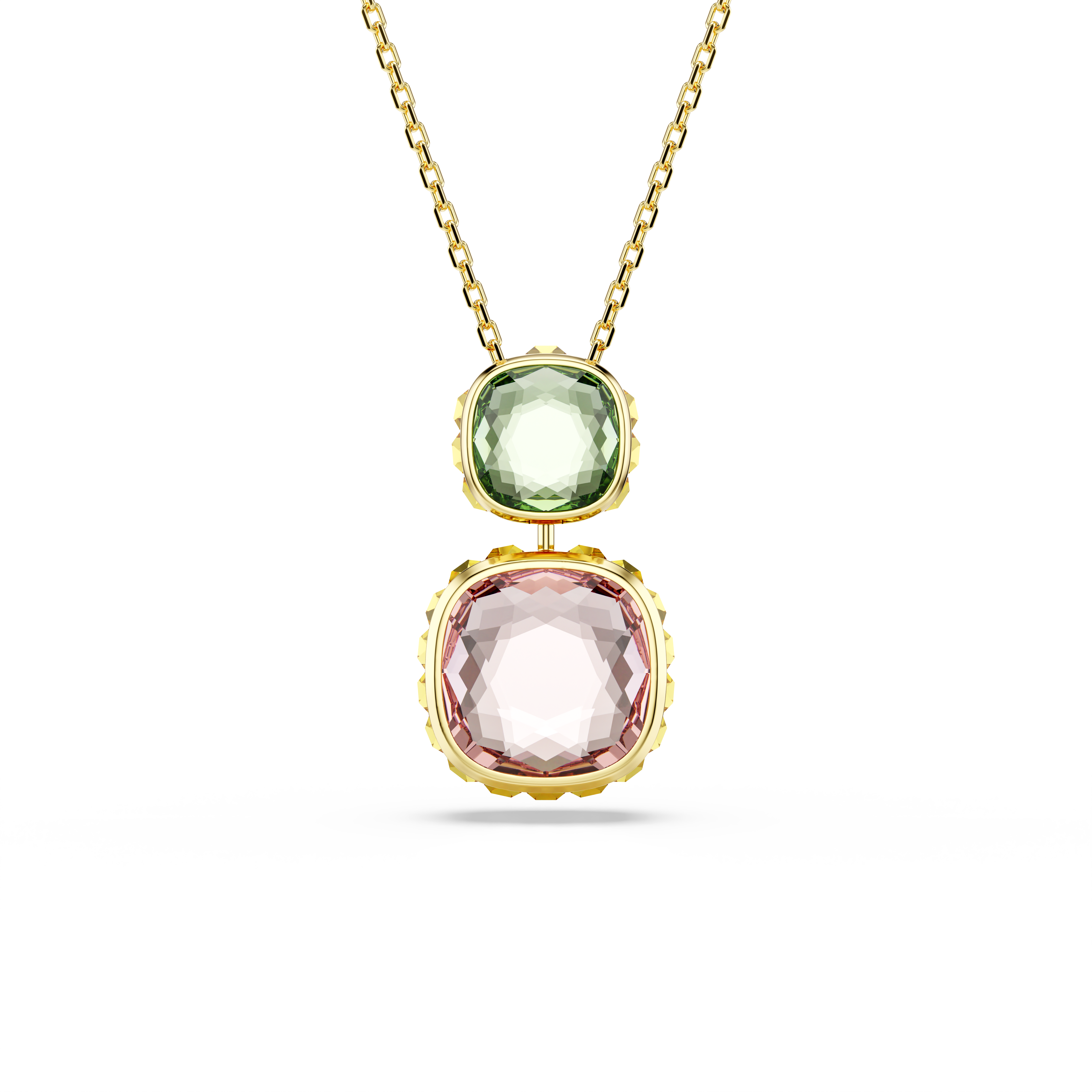 Swarovski Chroma pendant, Cushion cut, Multicolored, Gold-tone plated 5722375