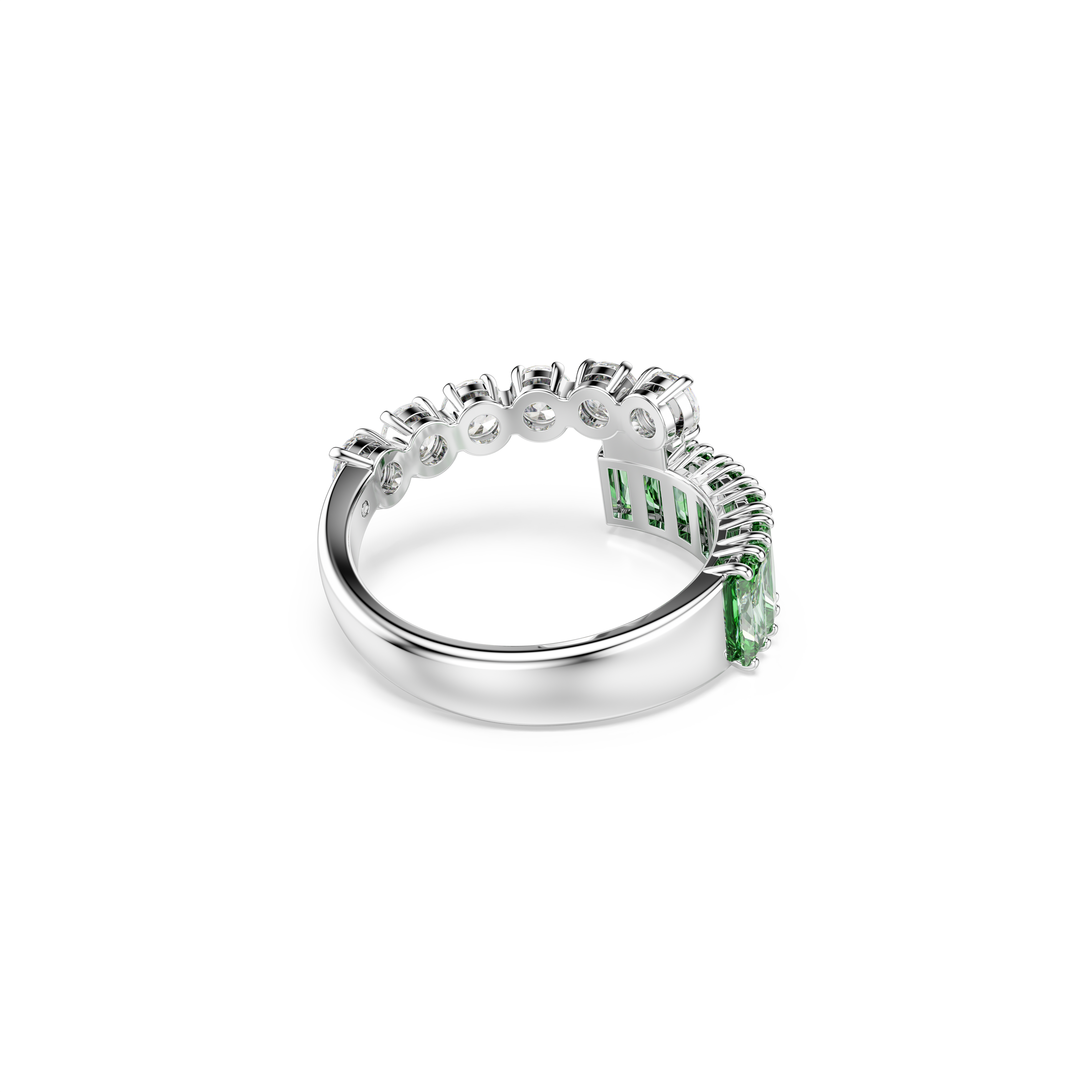 Swarovski Matrix ring, Mixed cuts, Green, Rhodium plated 5722455