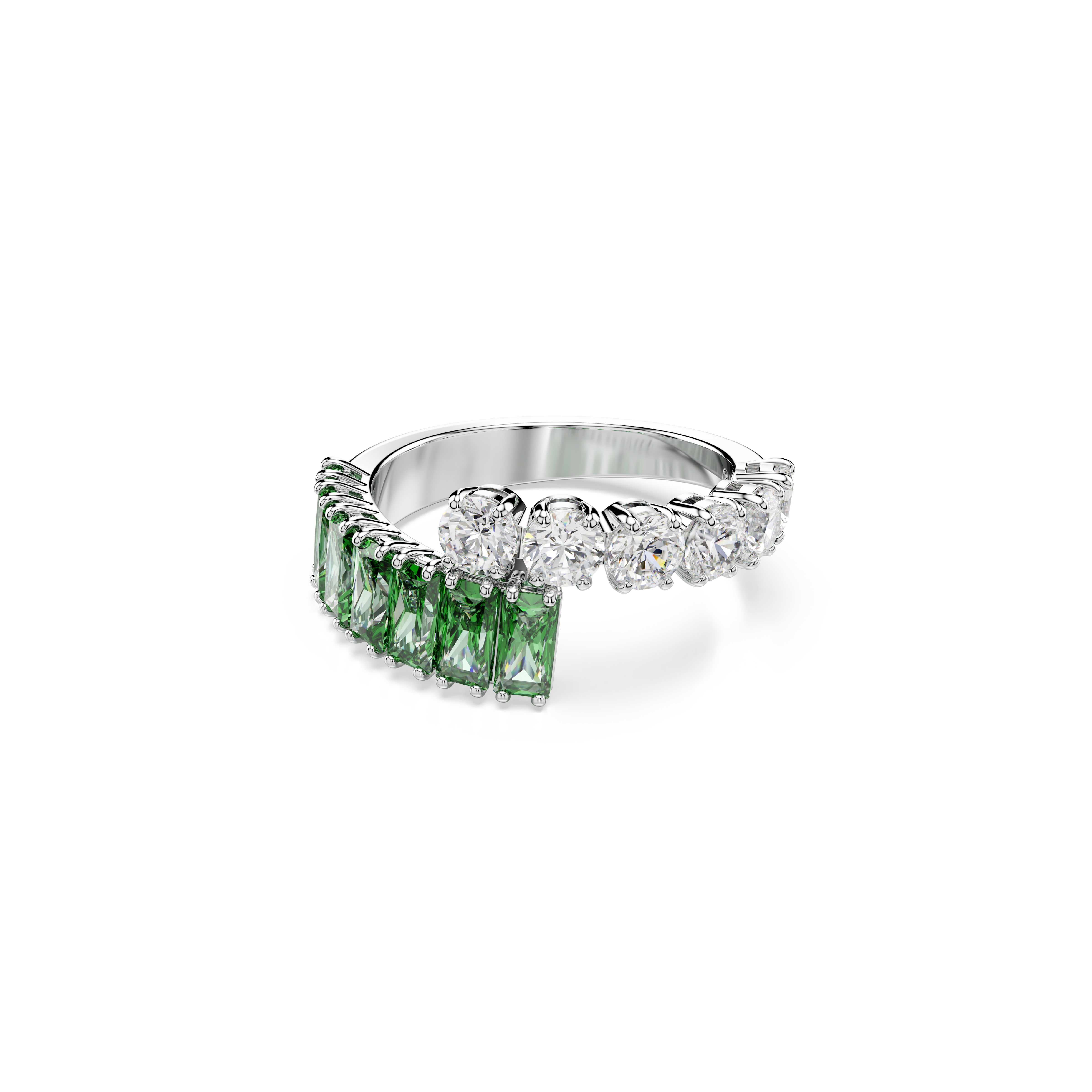 Swarovski Matrix ring, Mixed cuts, Green, Rhodium plated 5722457