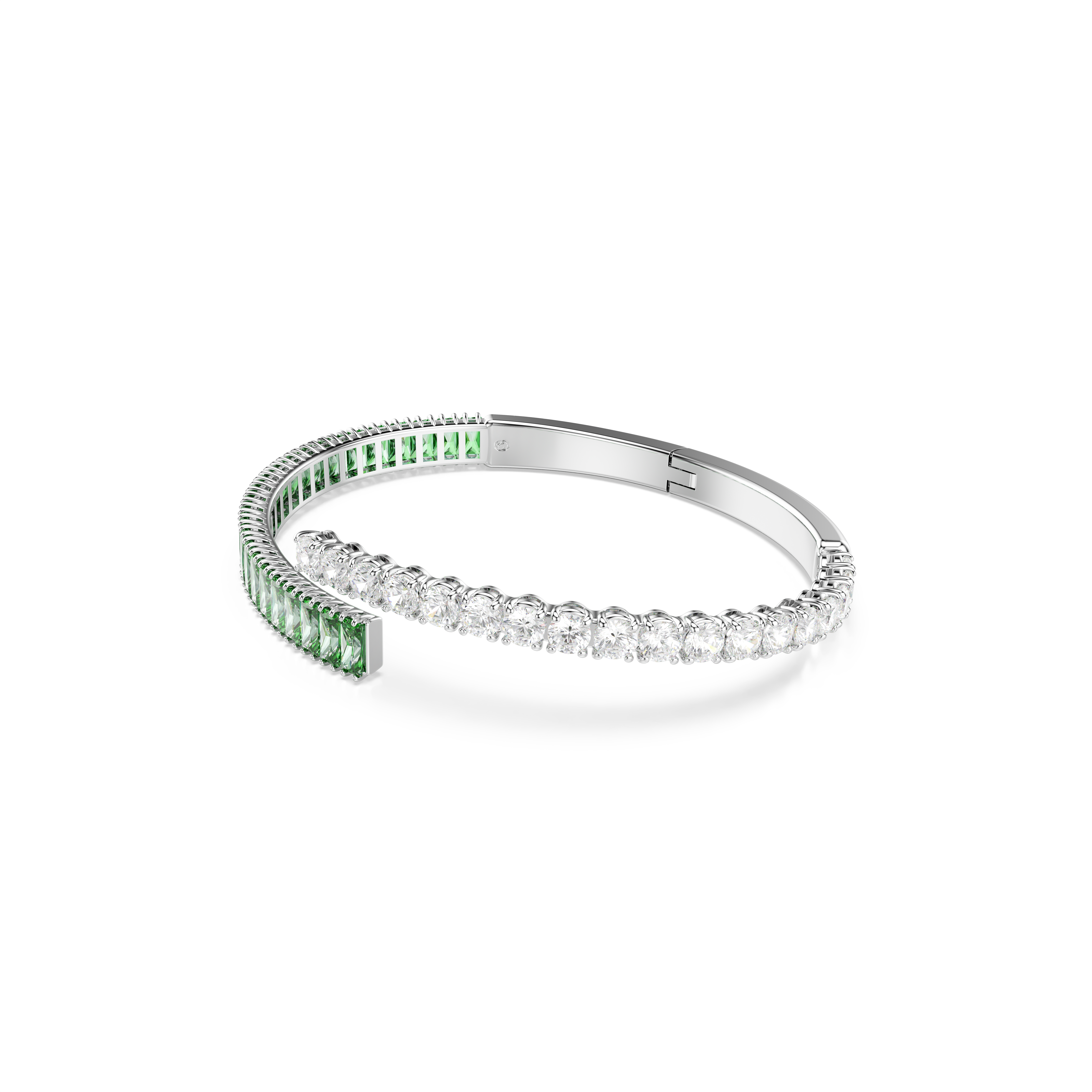 Swarovski Matrix bangle, Mixed cuts, Green, Rhodium plated 5722462