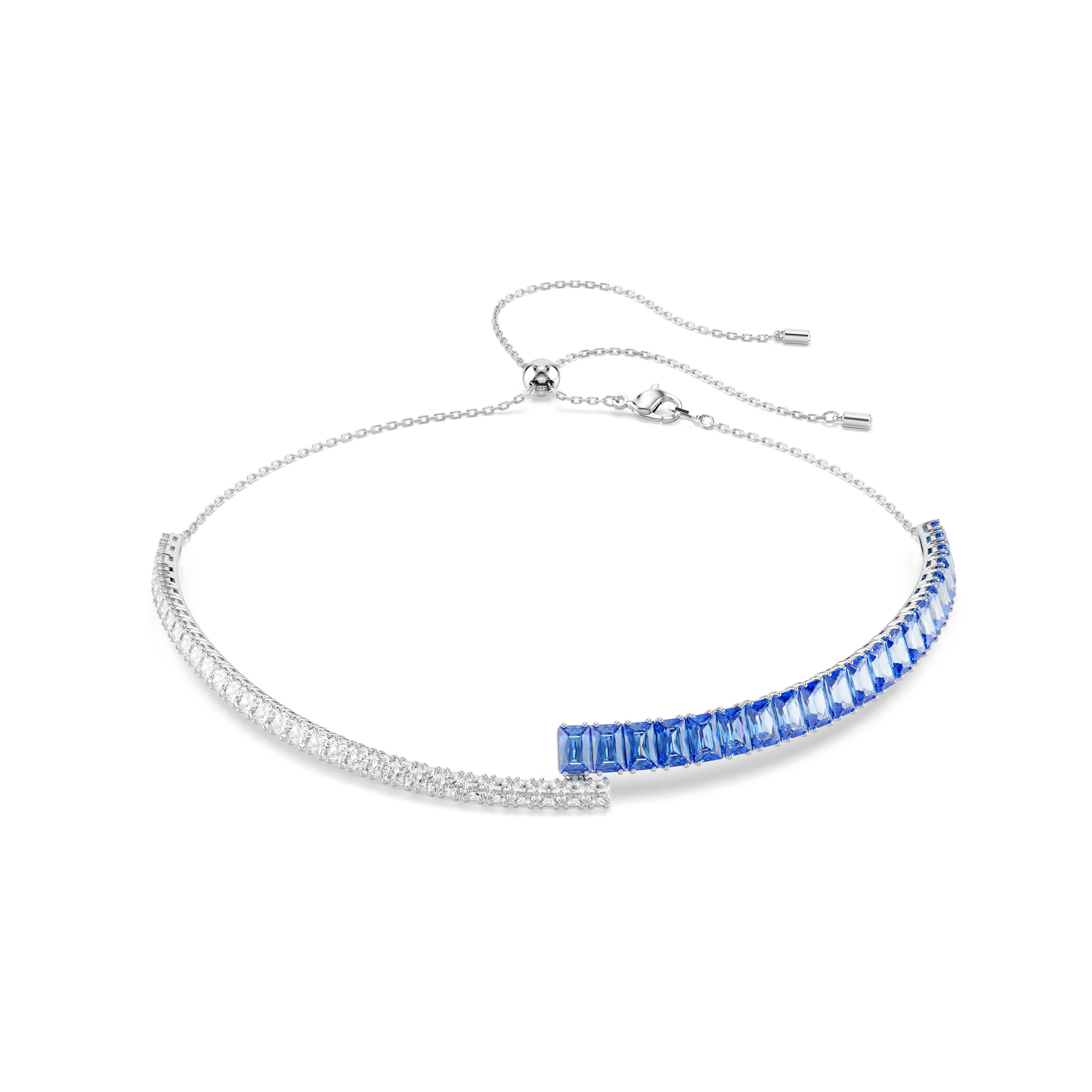 Swarovski Matrix choker, Mixed cuts, Blue, Rhodium plated 5722464