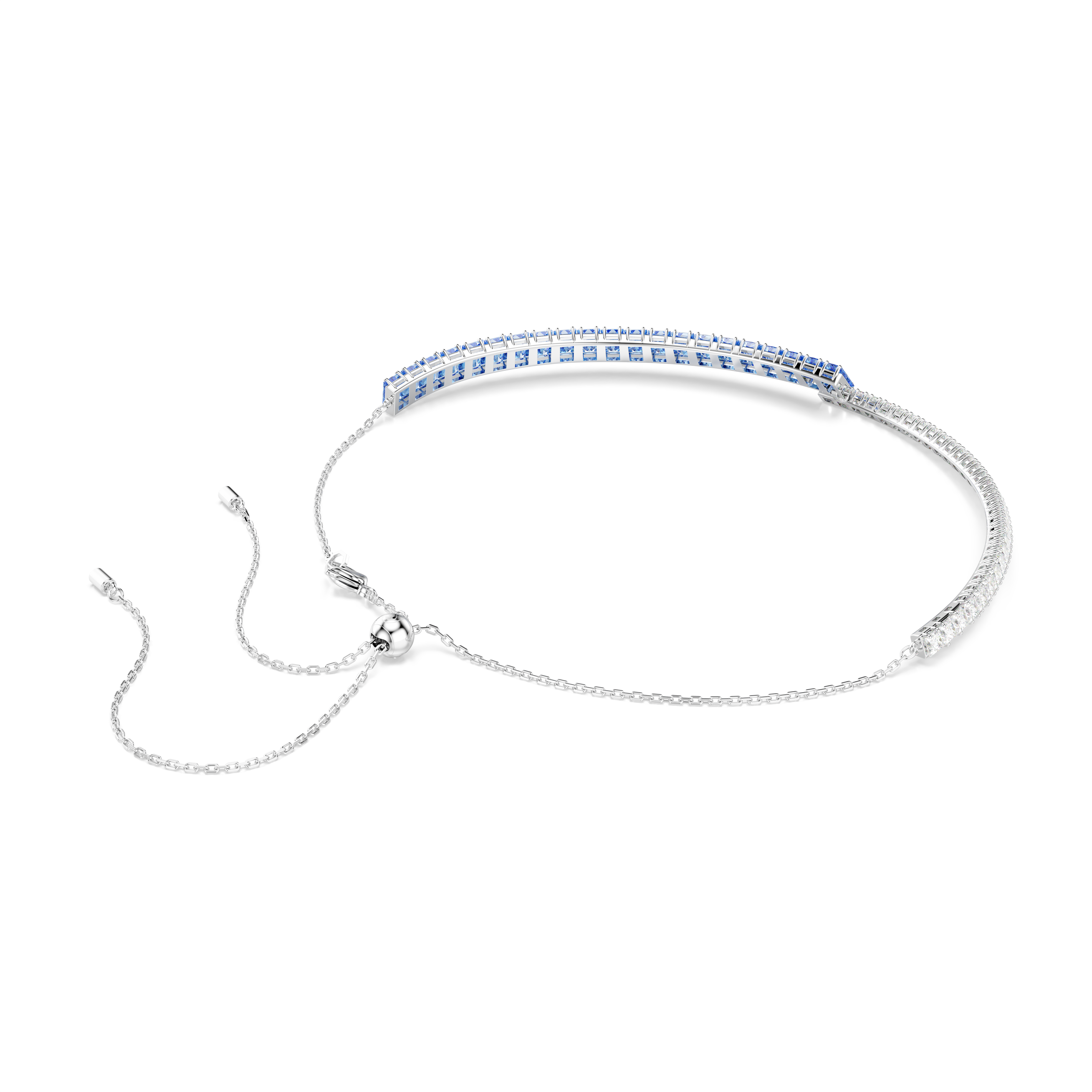 Swarovski Matrix choker, Mixed cuts, Blue, Rhodium plated 5722464