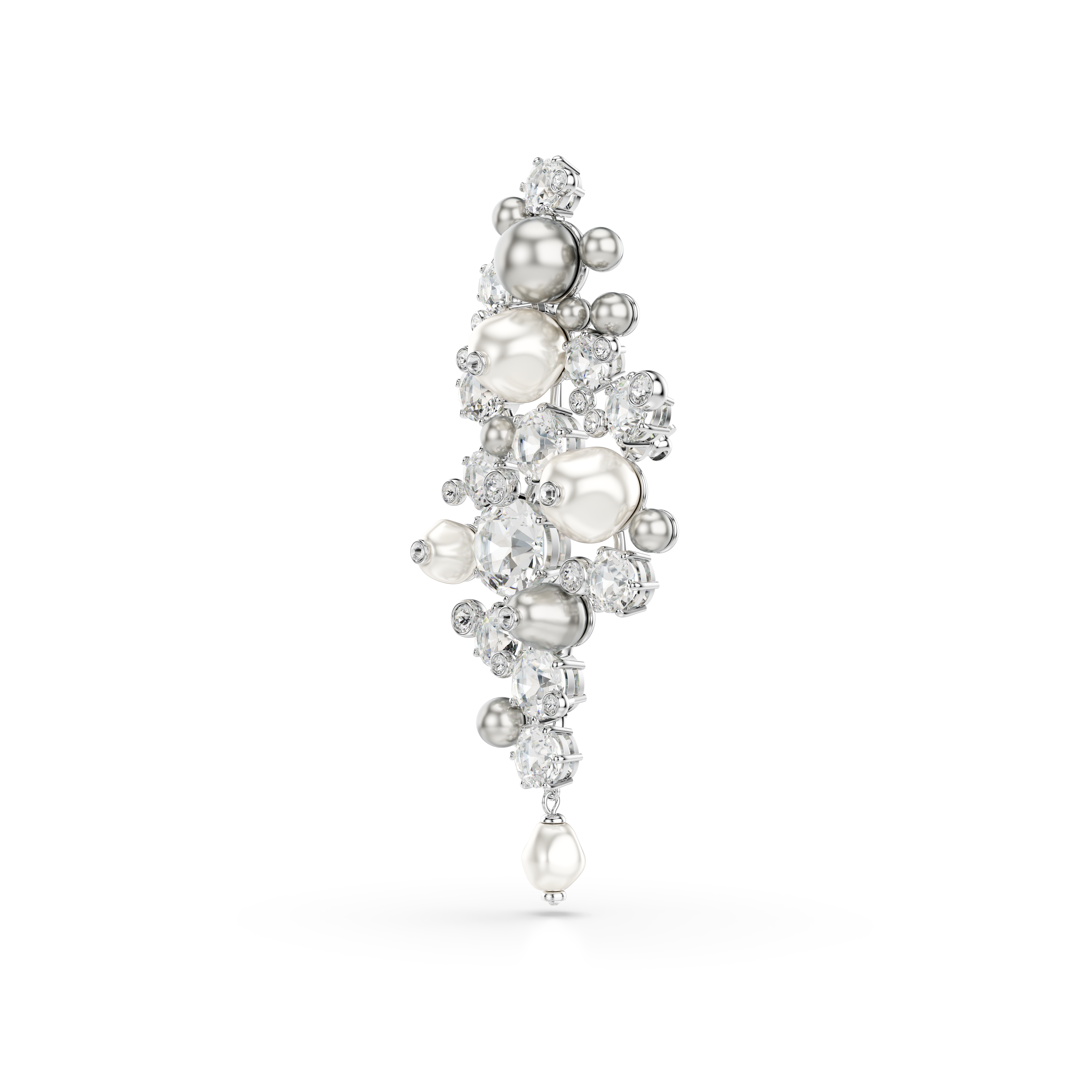 Swarovski Constella brooch, Crystal pearl, Round cut, White, Rhodium plated 5722516