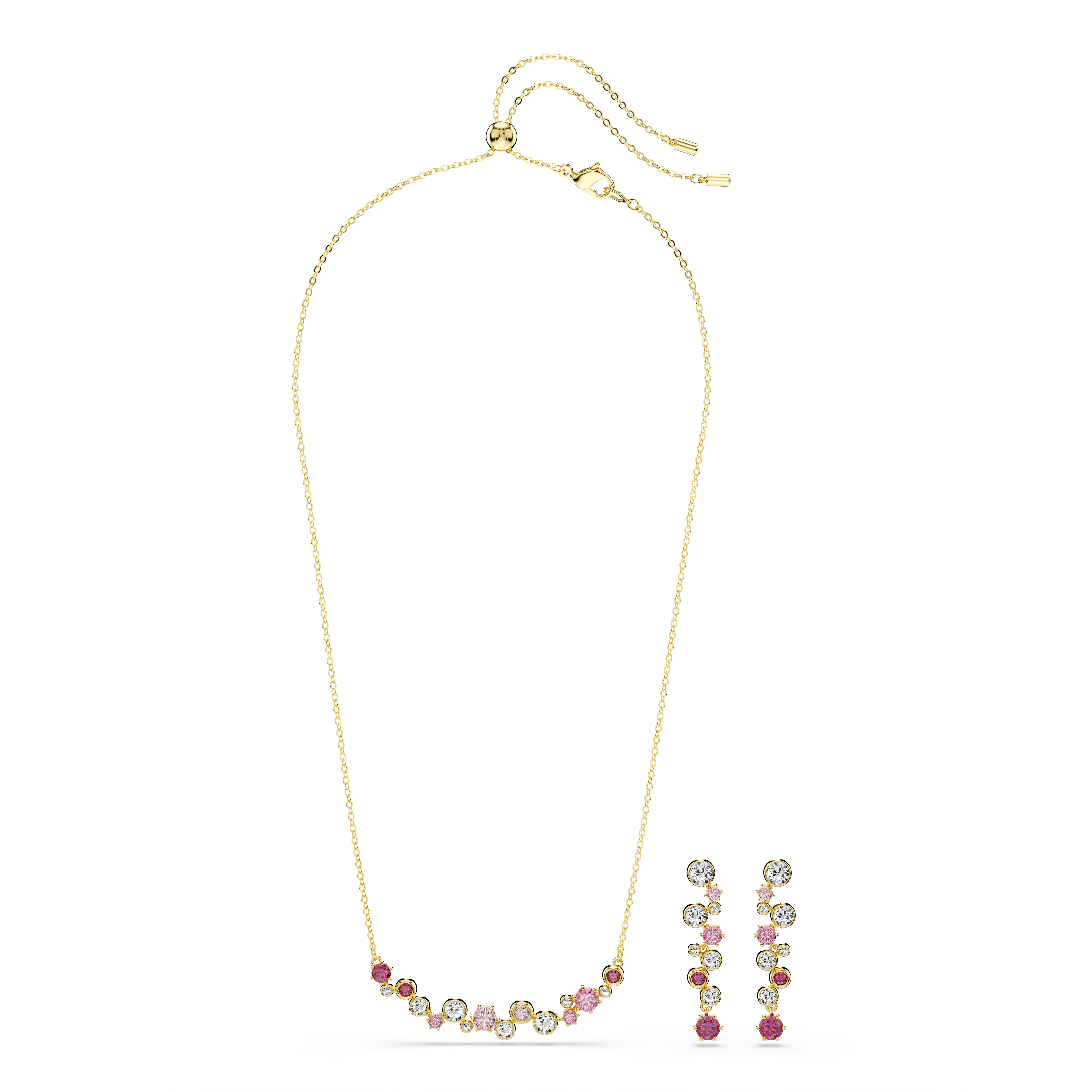Swarovski Constella set, Mixed cuts, Multicolored, Gold-tone plated 5722542