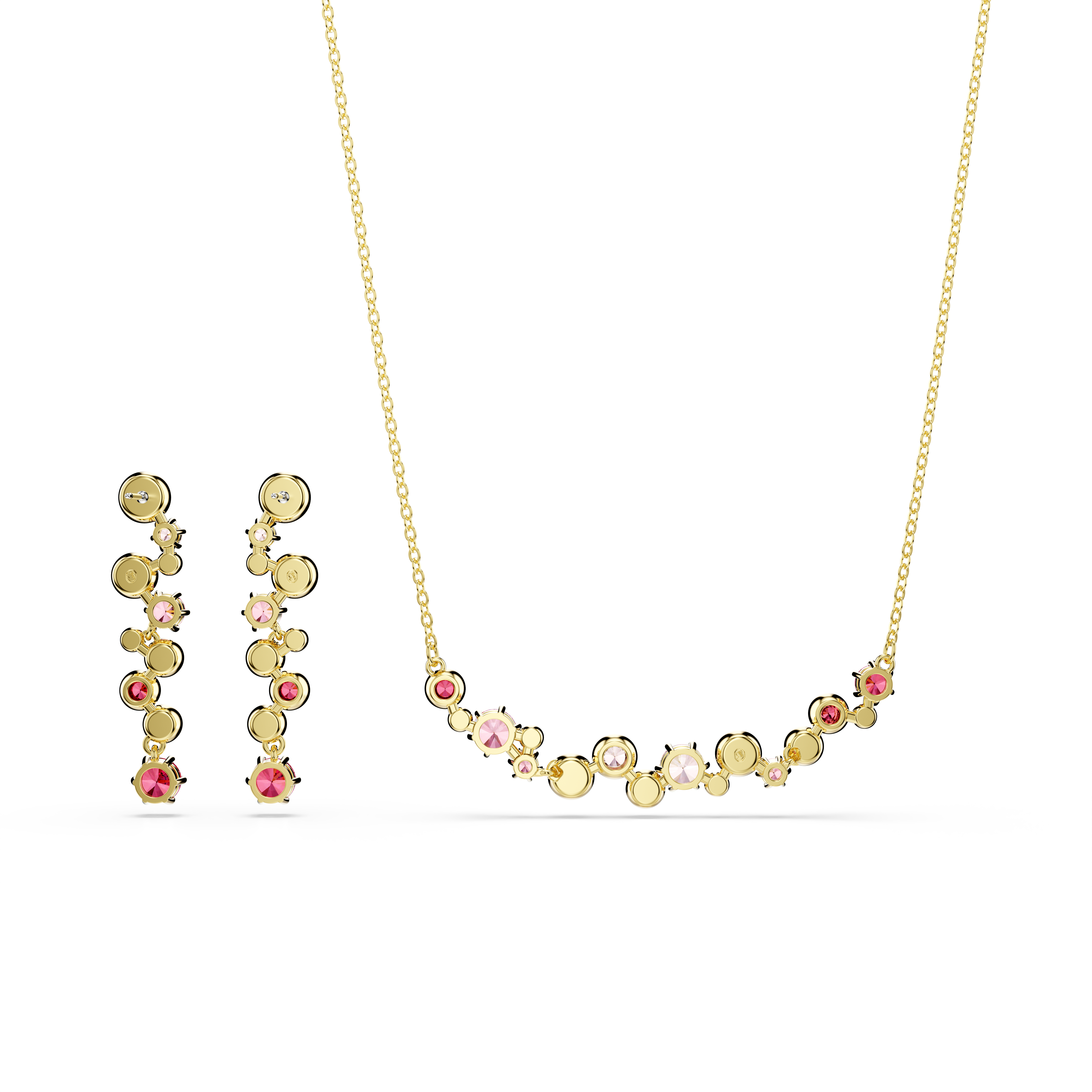 Swarovski Constella set, Mixed cuts, Multicolored, Gold-tone plated 5722542
