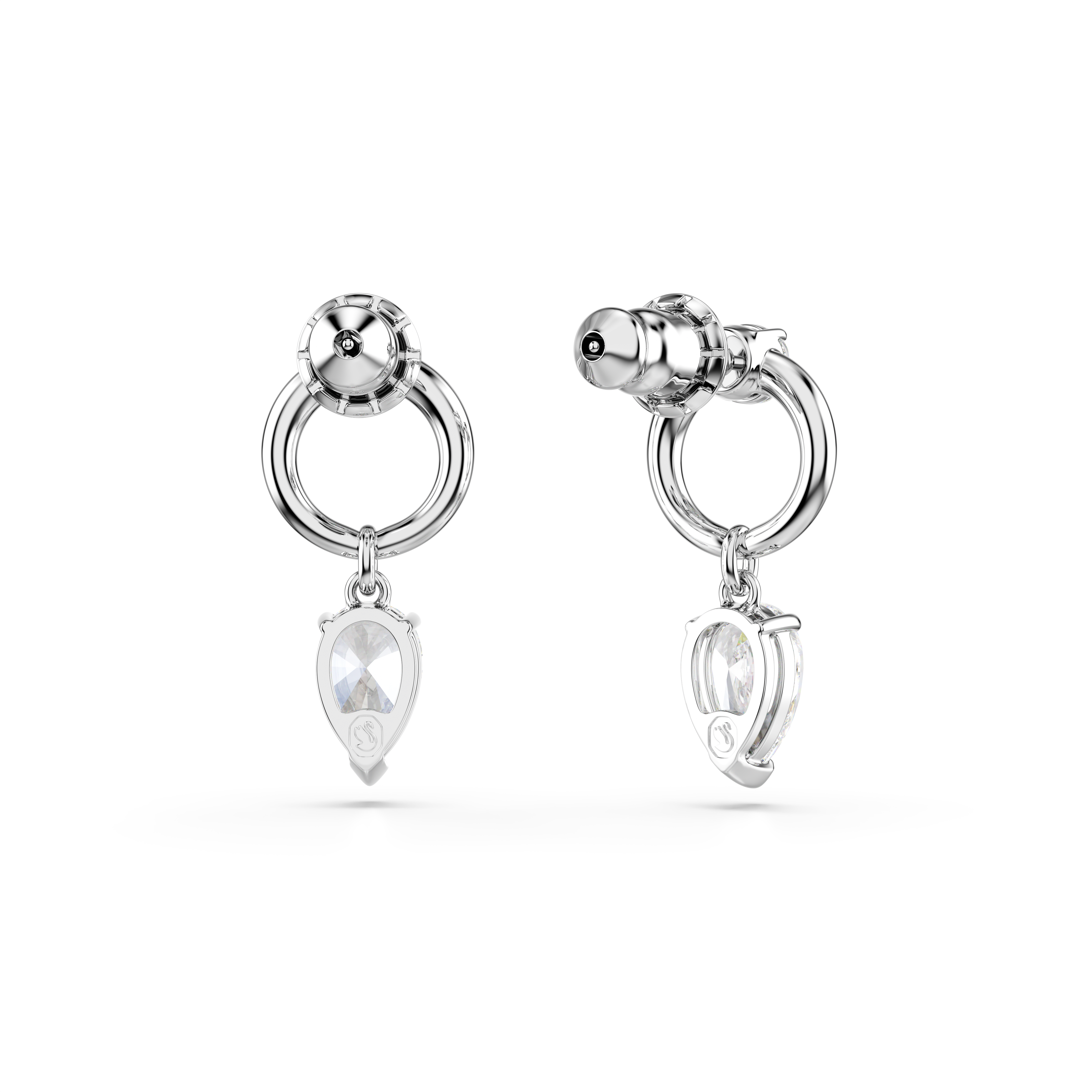 Swarovski Mesmera drop earrings, Mixed cuts, White, Rhodium plated 5723177