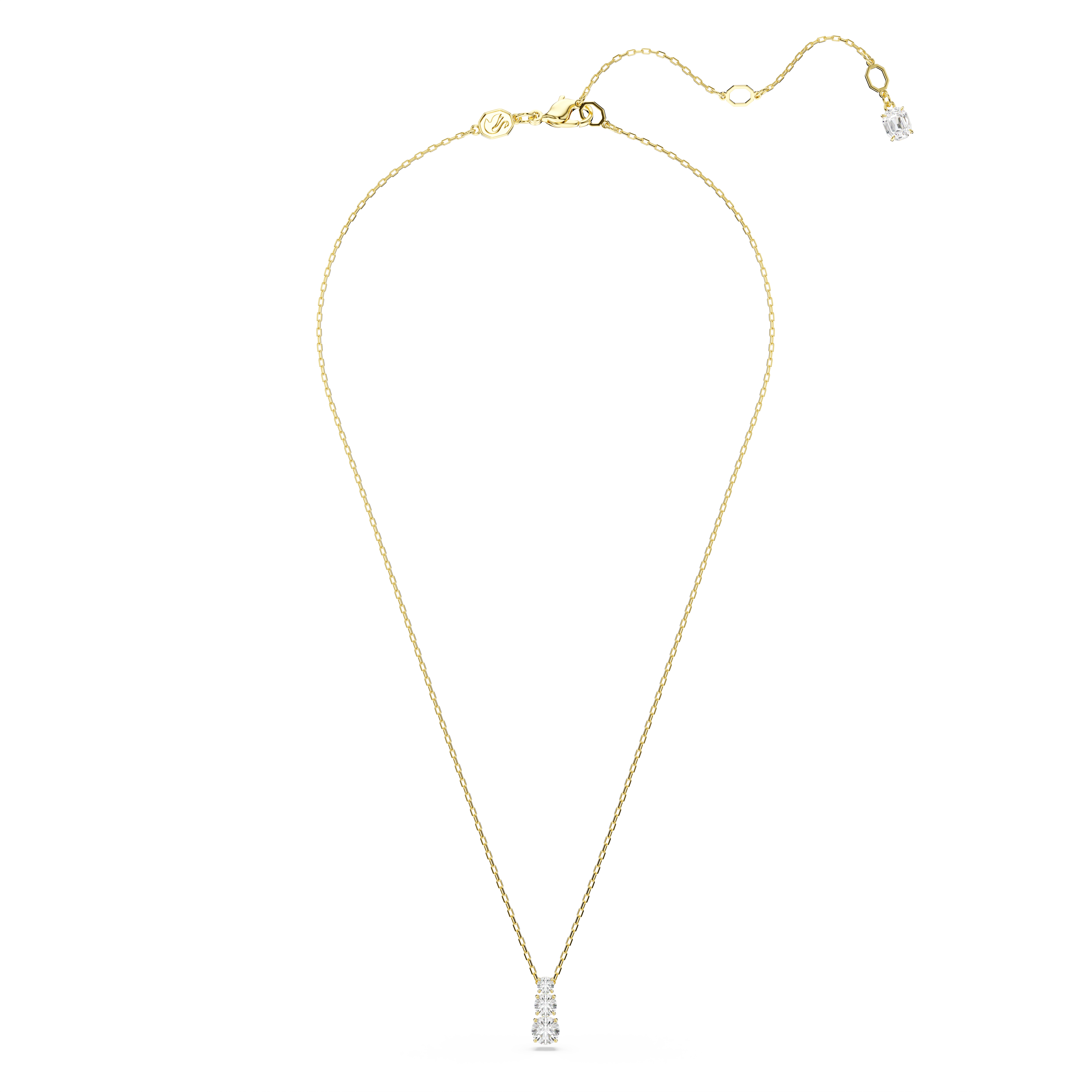 Swarovski Stilla Attract pendant, Round cut, White, Gold-tone plated 5723298