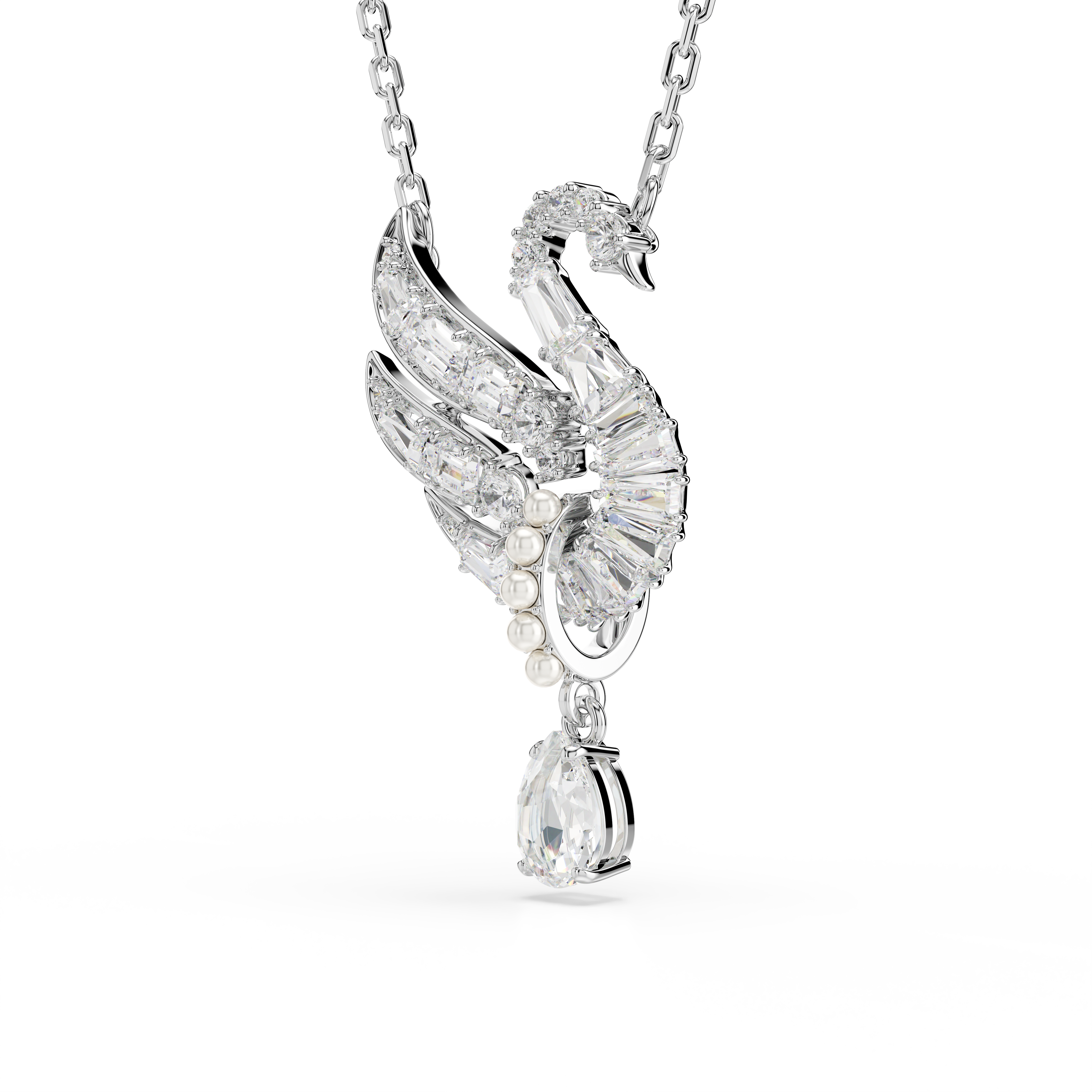 Swarovski Swan pendant, Swan, White, Rhodium plated 5723387