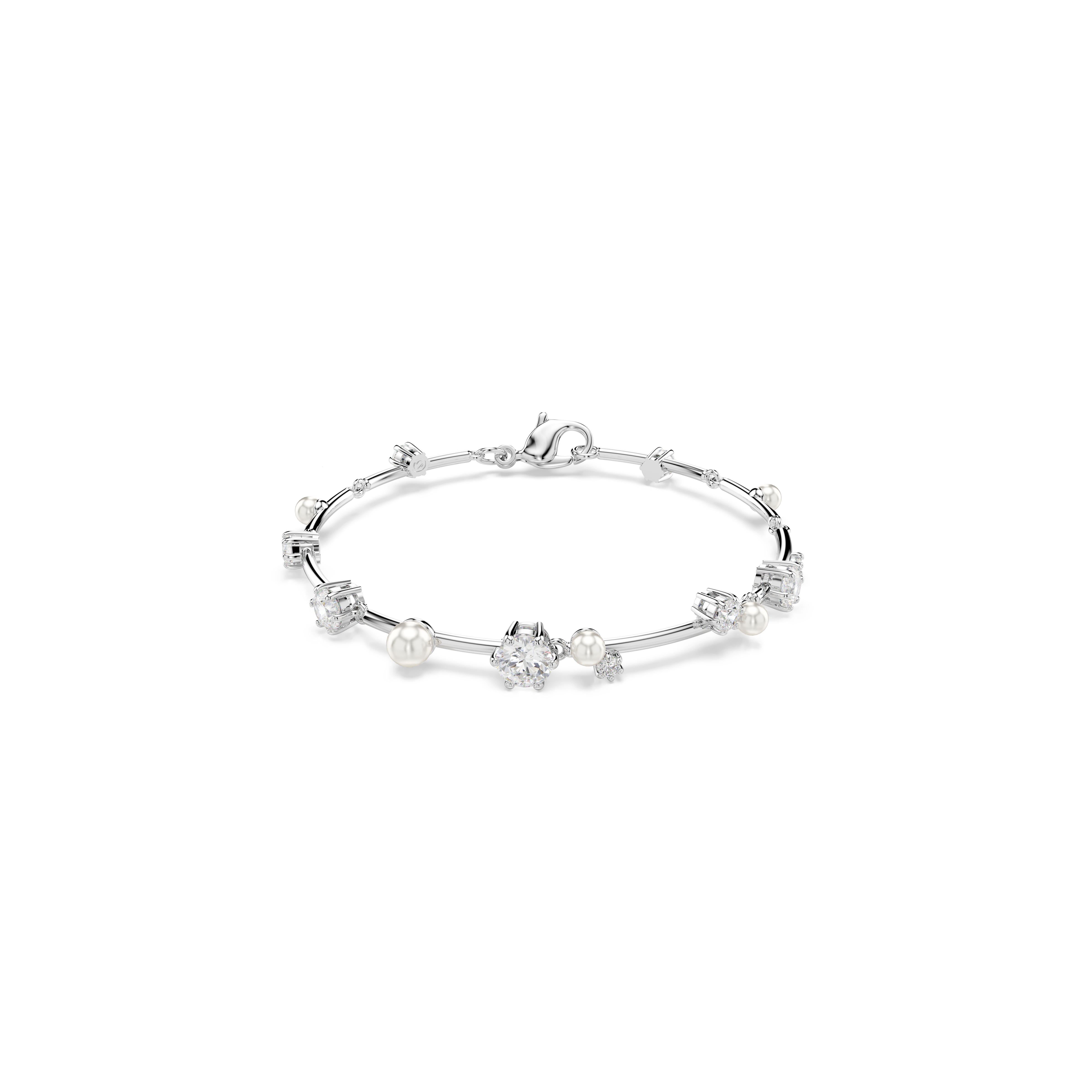 Swarovski Constella bracelet, Crystal pearl, Round cuts, White, Rhodium plated 5723960