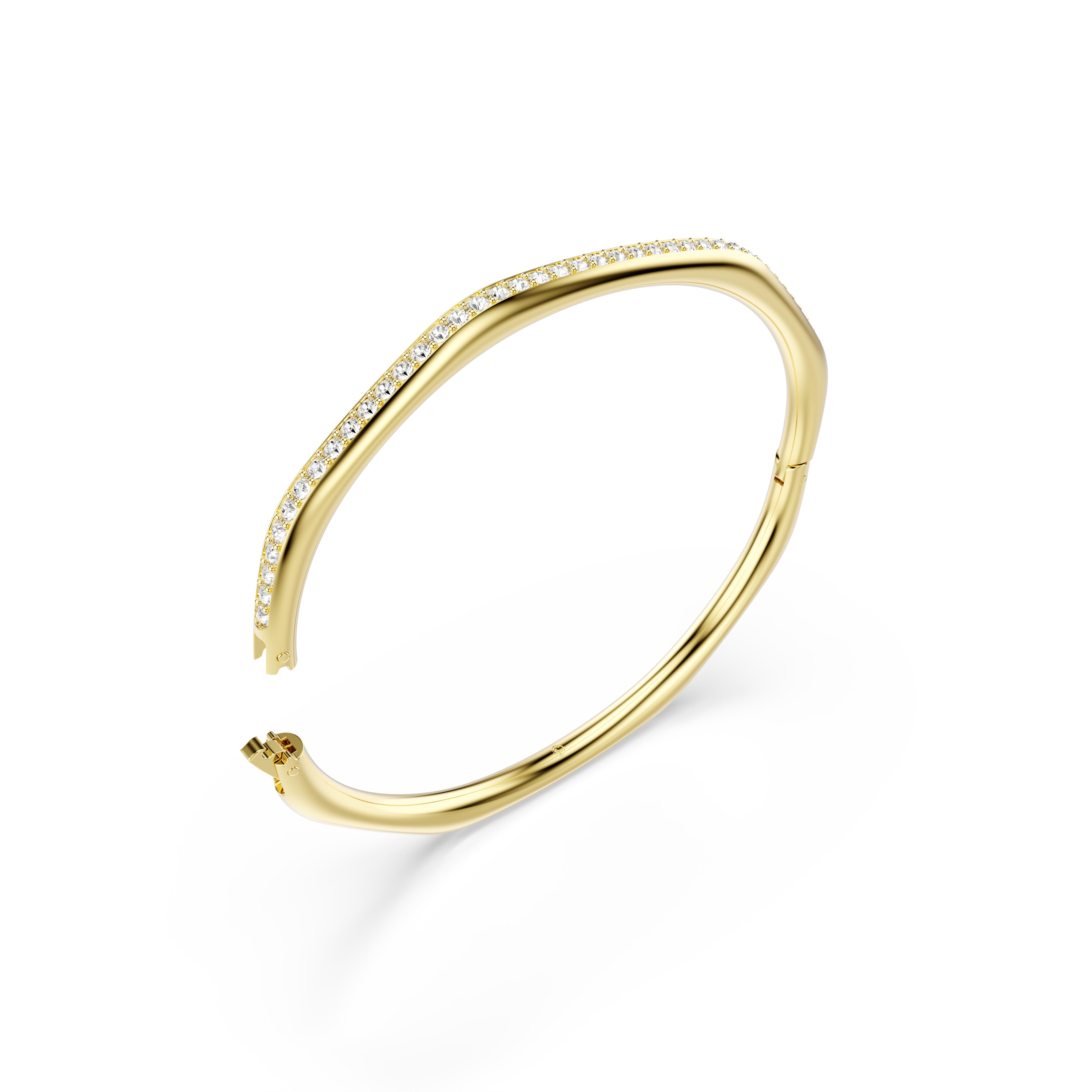 Swarovski Dextera bangle, Octagon shape, Round cut, White, Gold-tone plated 5724582