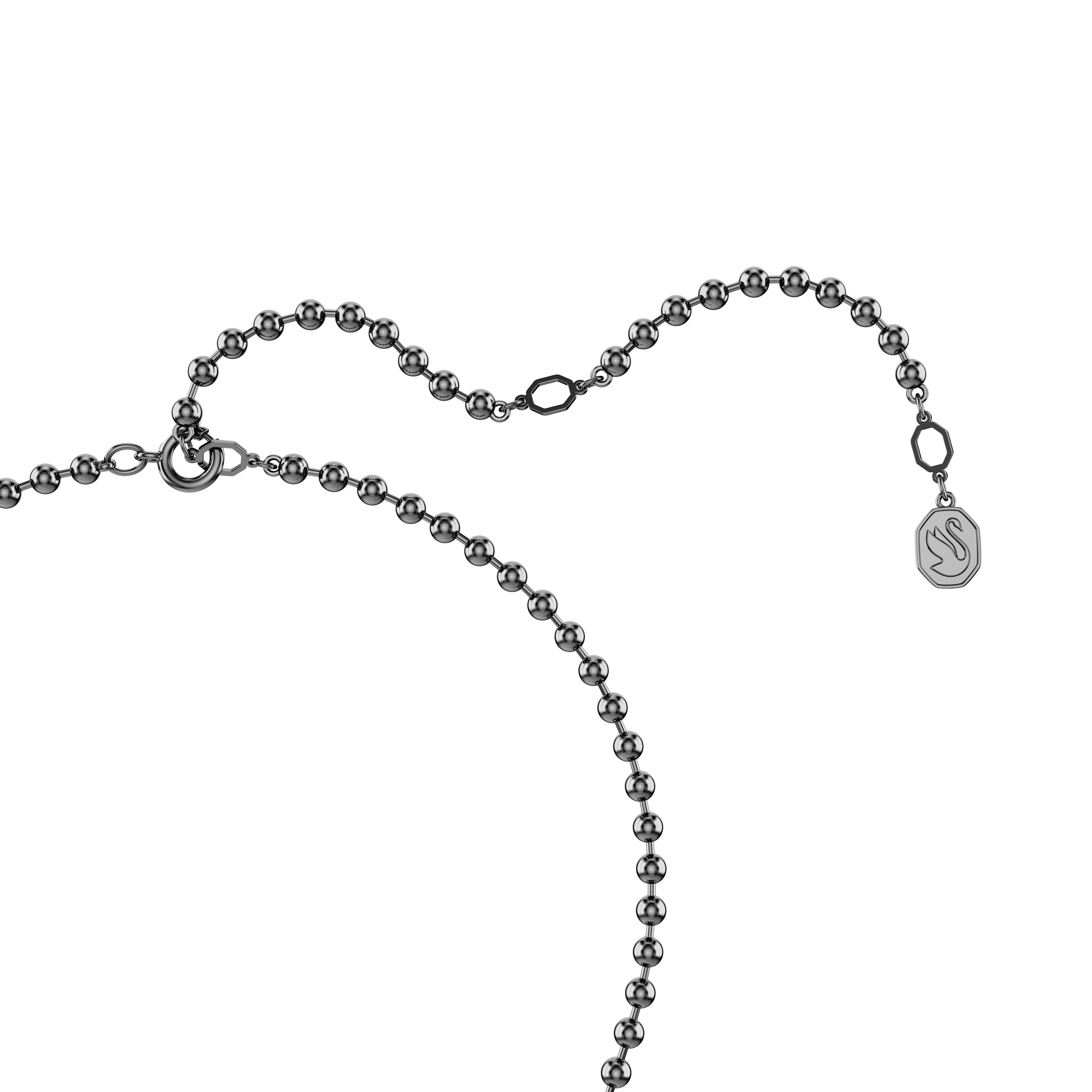 Swarovski Dextera pendant, Octagon shape, Round cut, Black, Ruthenium plated 5724595