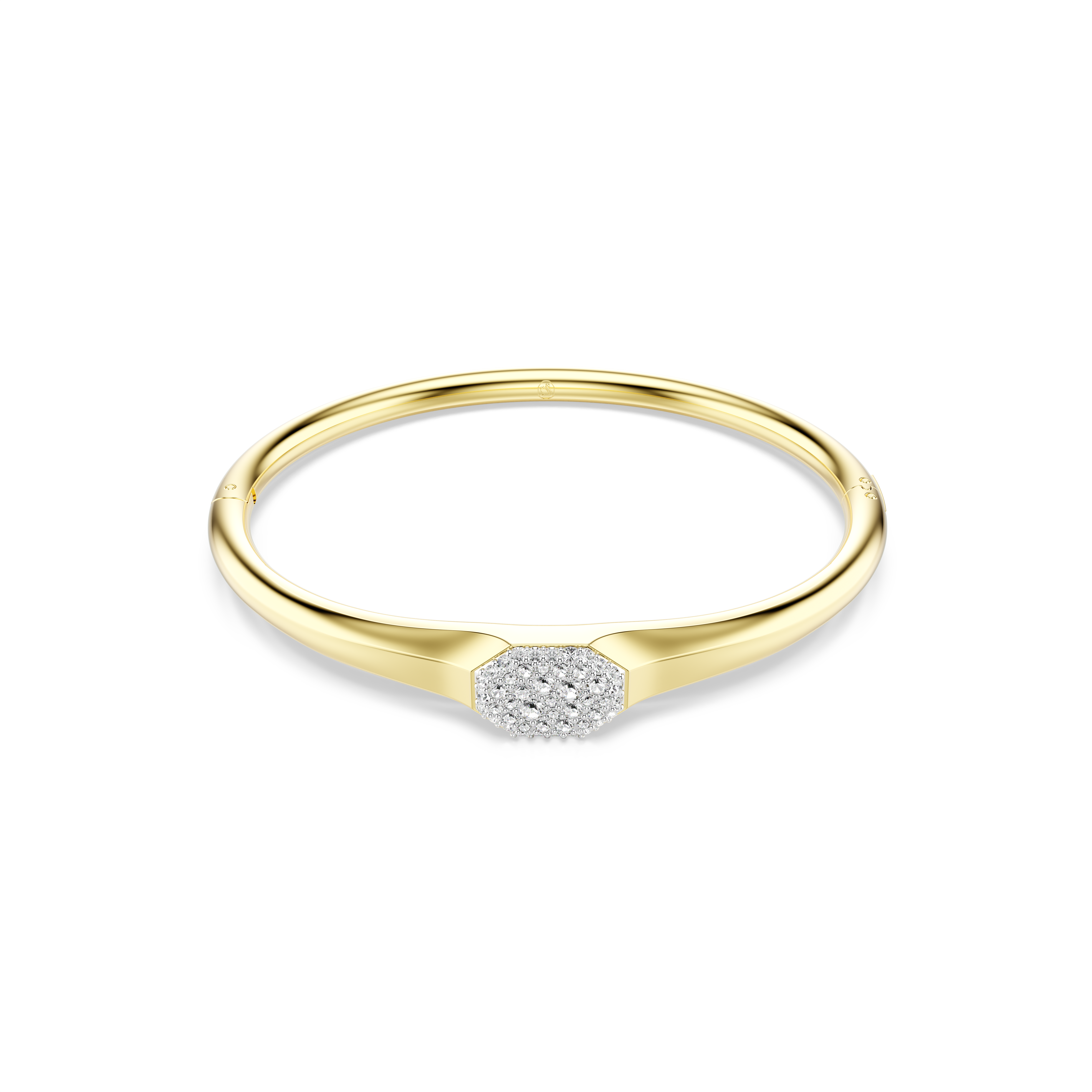 Swarovski Dextera bangle, Round cut, White, Gold-tone plated 5724597